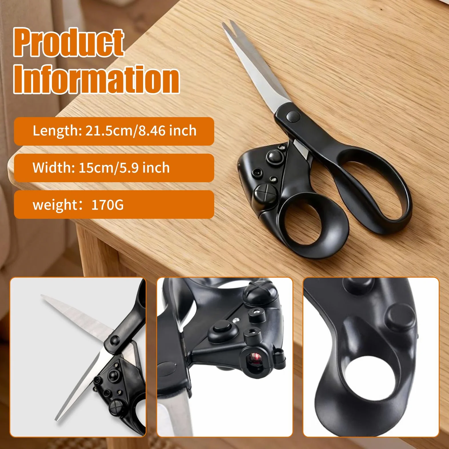 Forbici professionali guidate al laser per il taglio del tessuto, taglio dritto veloce con guida laser di precisione, forbici da cucire per trapuntare, artigianato, regalo con impugnatura ergonomica