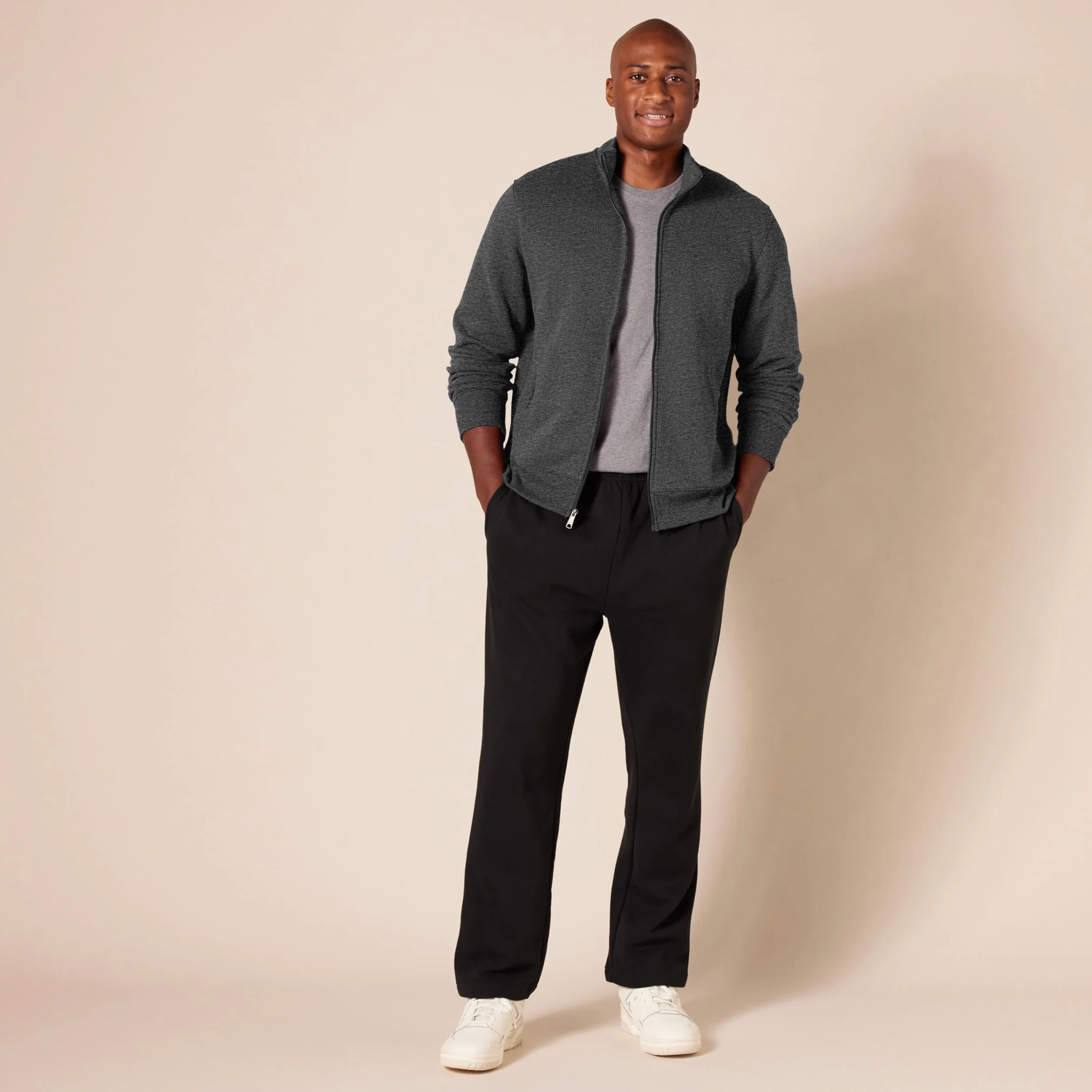 Amazon Essentials Felpa in Pile con Zip e Collo a Lupetto Uomo
