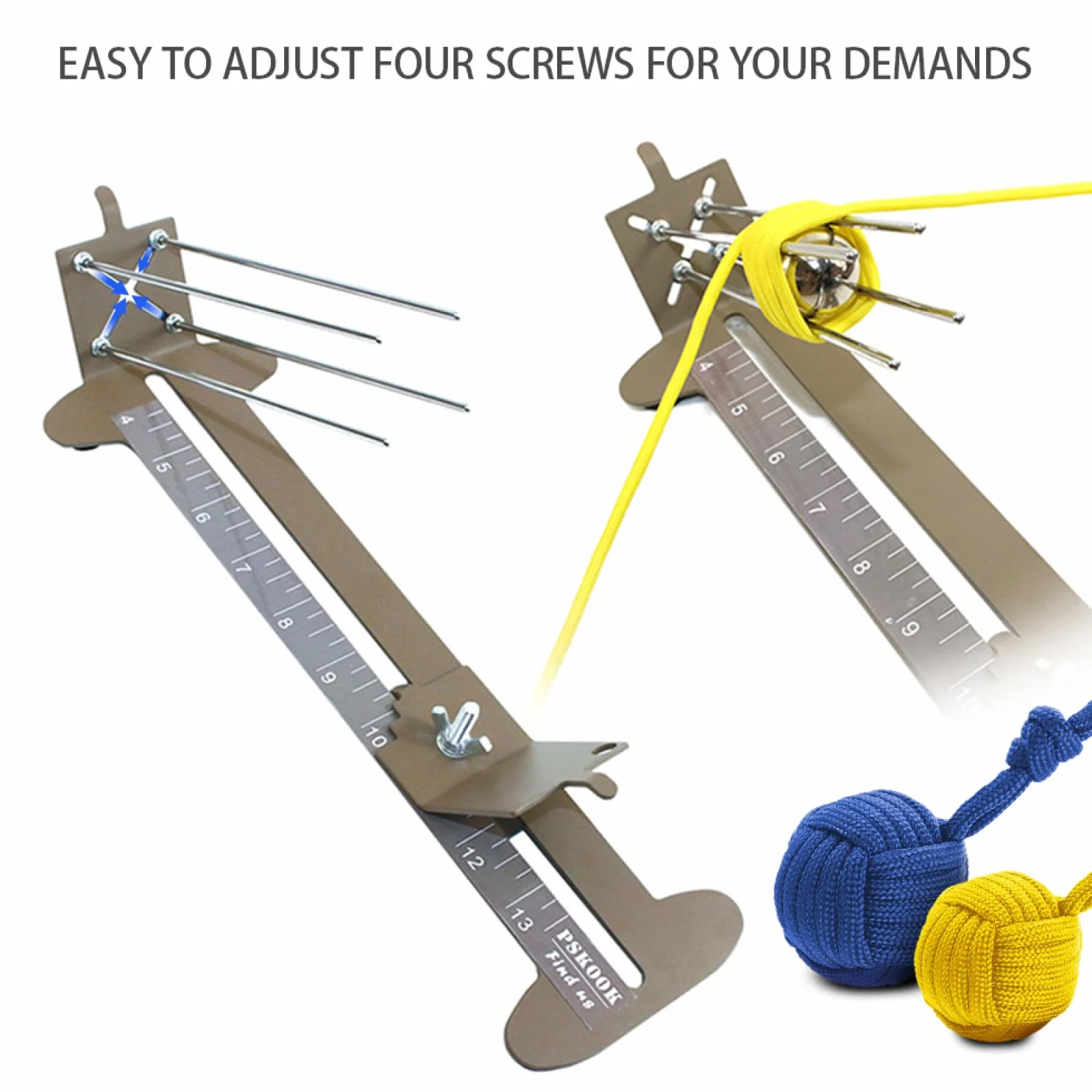Paracord Blet Jig Kit Paracord Tool Tessitura DIY Maker 4-33 Pollici Antiscivolo Arancione