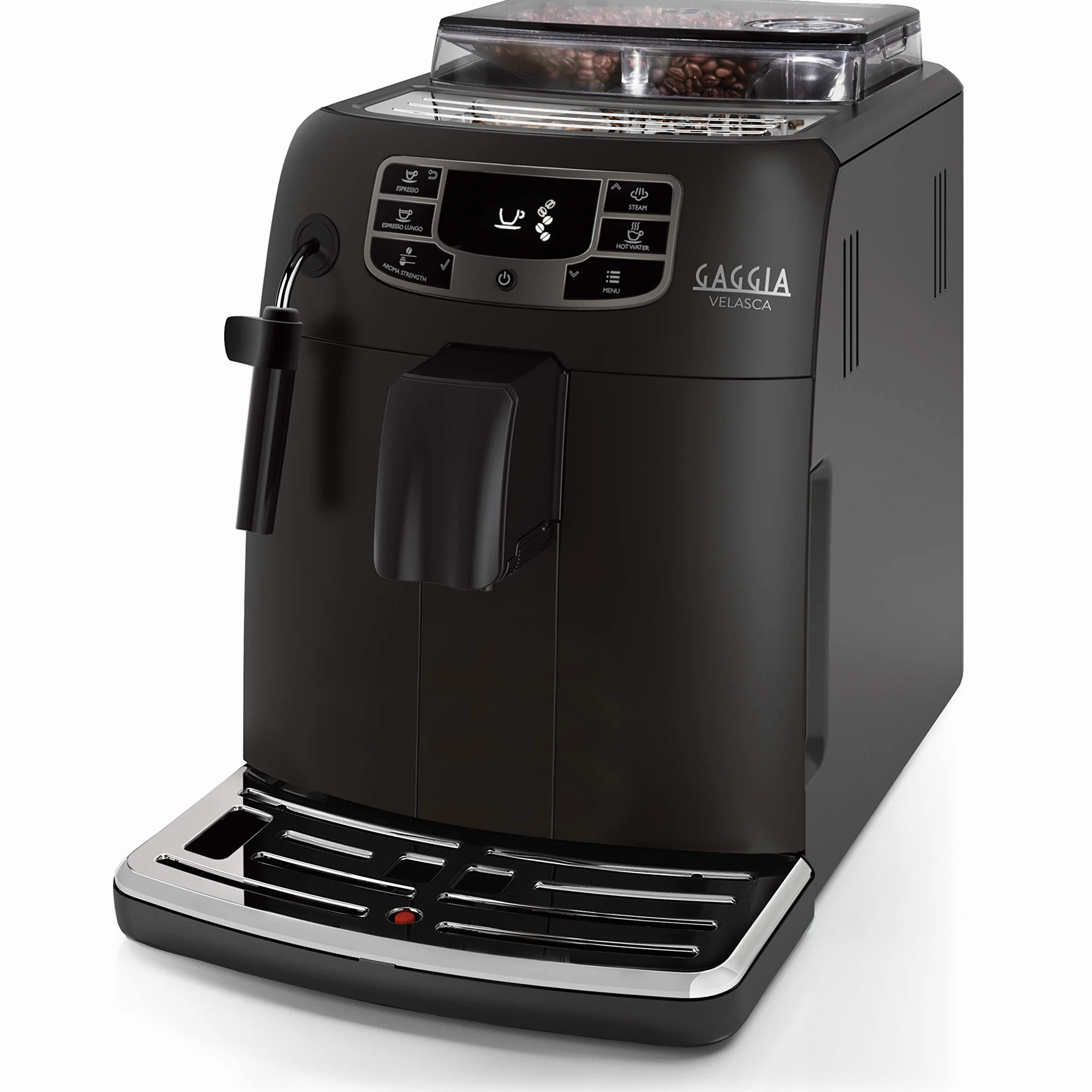 Gaggia Velasca Black Macchina da Caffè Automatica per Espresso e Cappuccino, Caffè in Grani o Macinato, RI8260/01, 1000W, Black, 100% Made in Italy