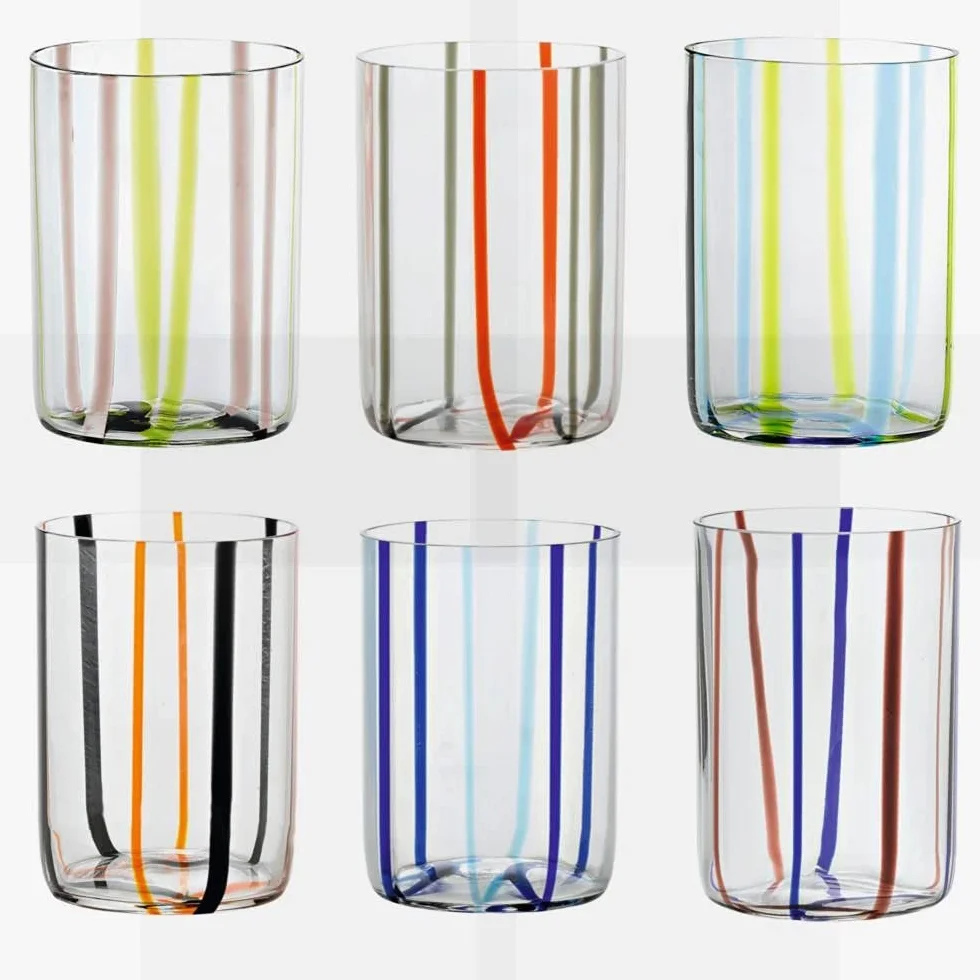 Zafferano Tirache Bicchiere Acqua 35 Cl Set 6 Pz Multicolore