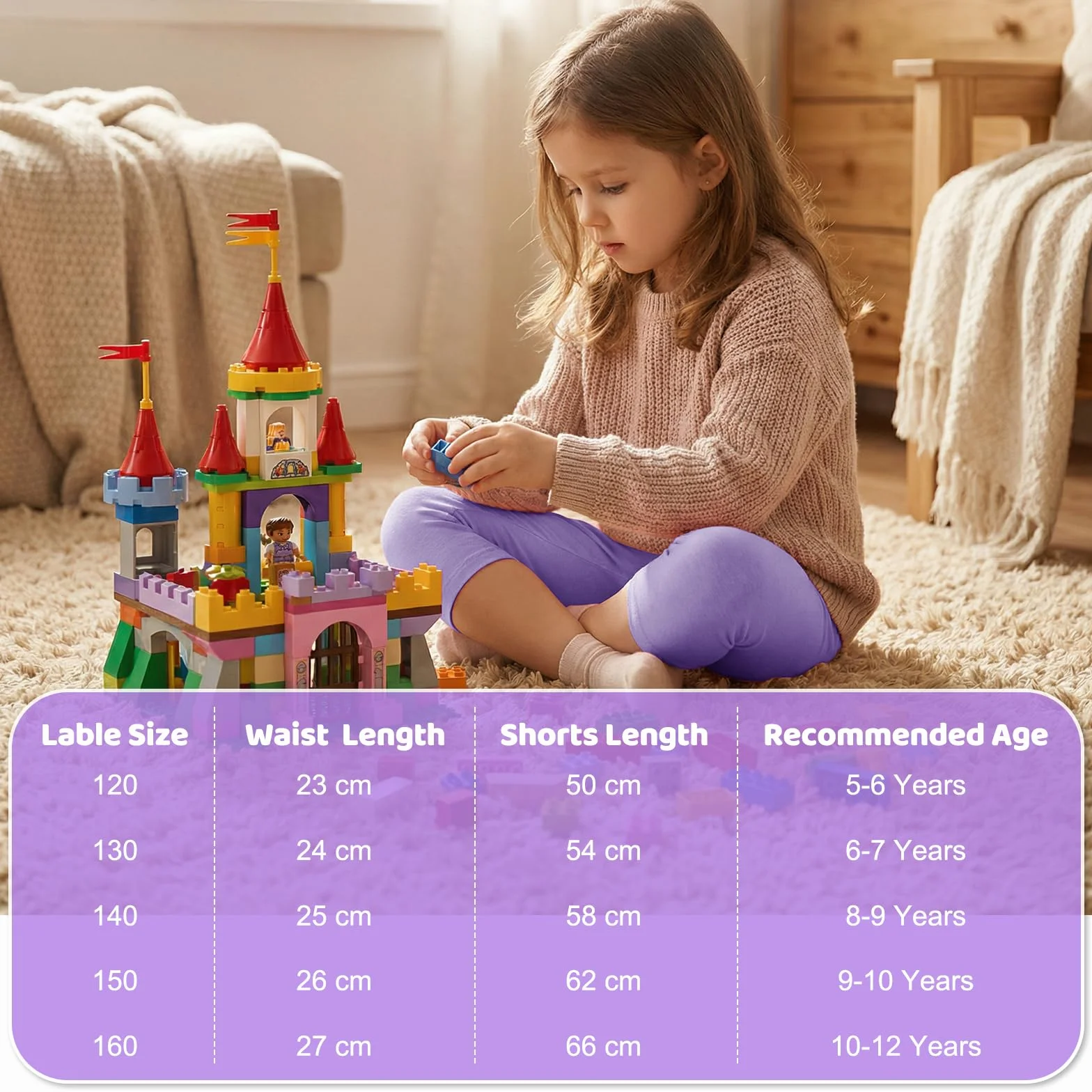 Leggings Capri per Bambine Pacco da 3 Unita Pinocchietti Ragazze Cotone 3/4 Legging Ciclismo Elasticizzati Pantaloni con Elastico in Vita Scuola Parco Estivi Pantacollant per Bambina 5-12 Anni