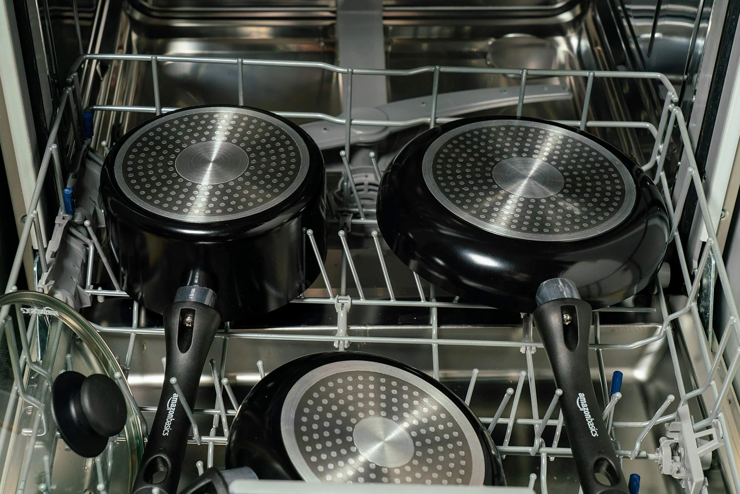 Amazon Basics Set di pentole in ceramica antiaderente per induzione 6 pezzi con coperchi