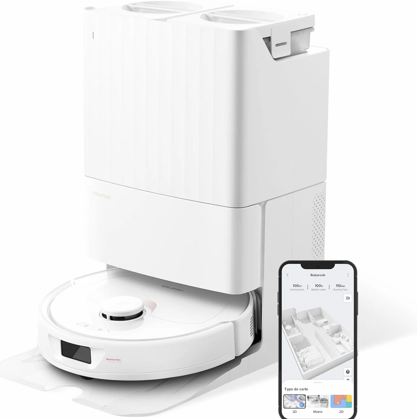 Roborock Qrevo Ricondizionato Robot Aspirapolvere 5500Pa Mappatura 3D Mocio Doppio Rotante Bianco