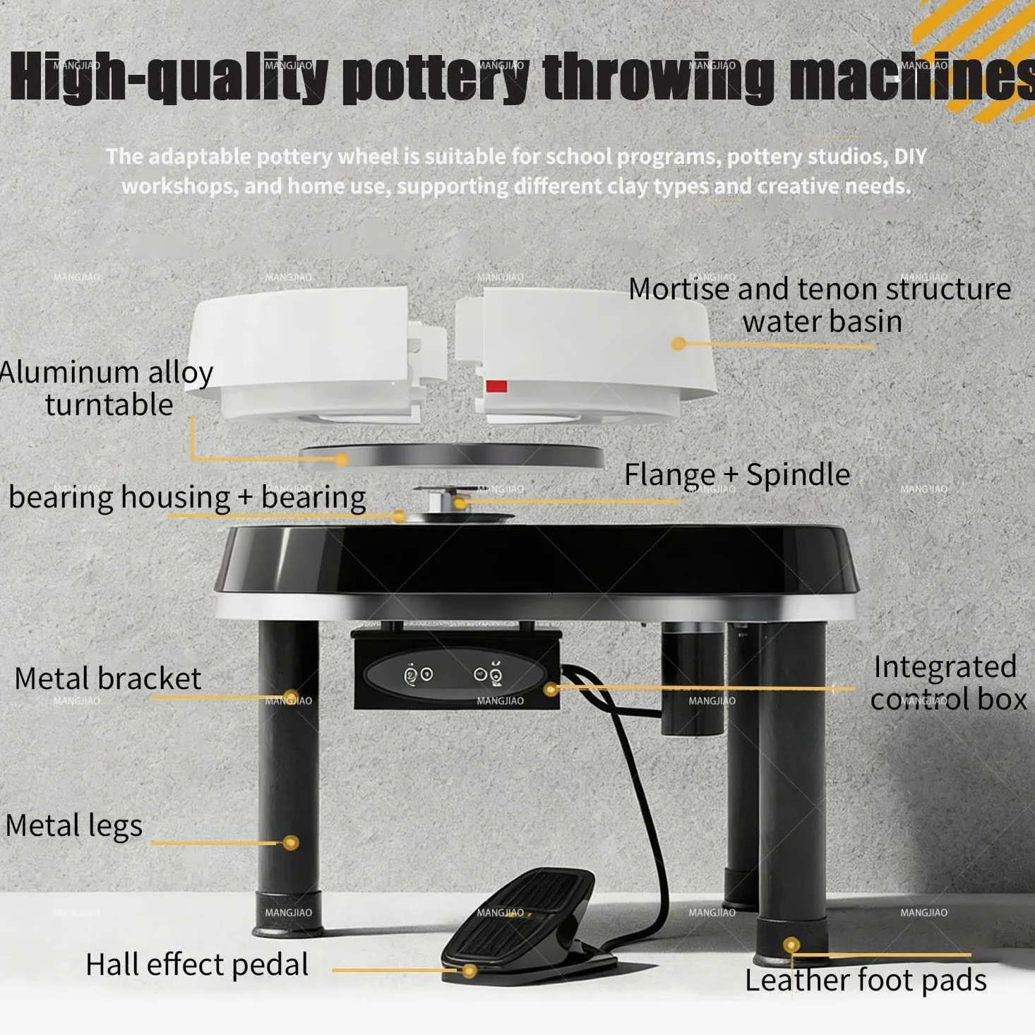Nuova Macchina per La Formatura della Ceramica con Motore da 200 W, con Touch Screen LCD E Pedale per La Regolazione della velocità. per Artisti Adulti E Hobbisti della Ceramica.(White)