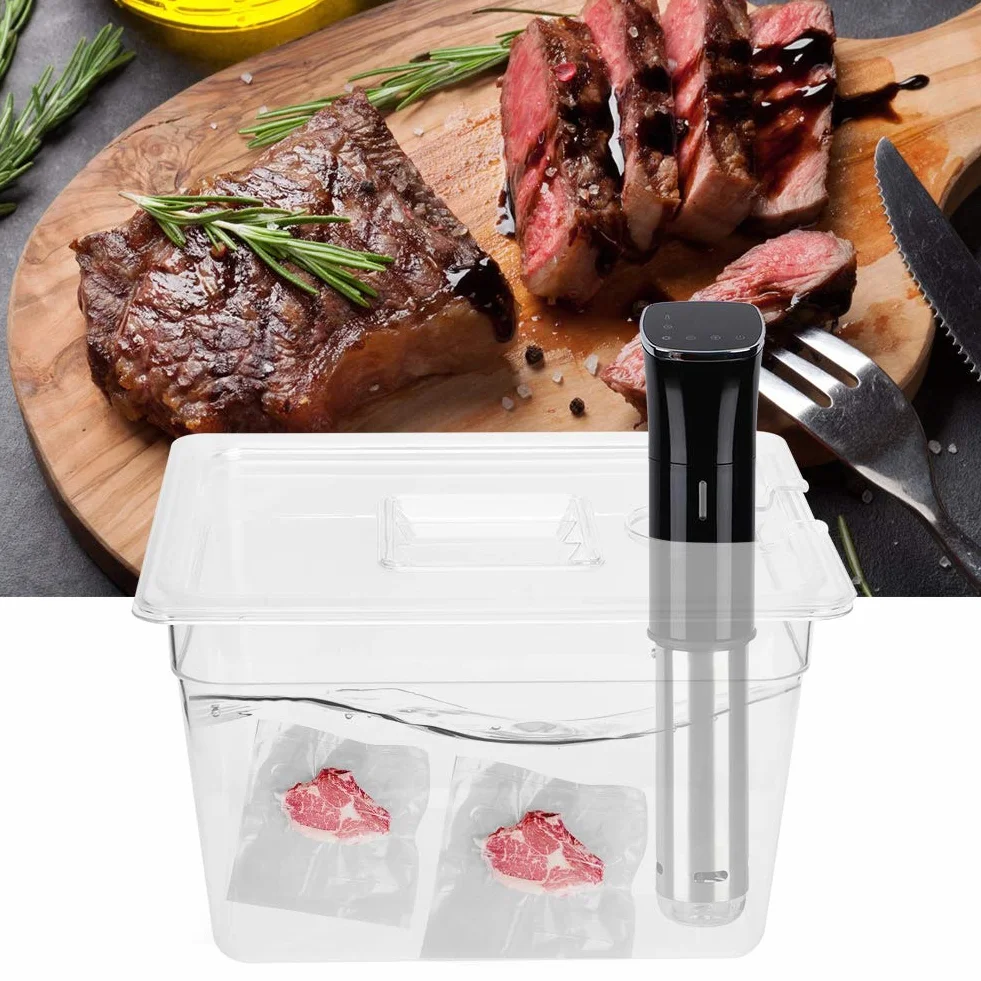 Contenitore Sous Vide, contenitore Sous Vide ribaltabile da 11 litri con coperchio per fornello di precisione culinaria con circolatore Sous Vide
