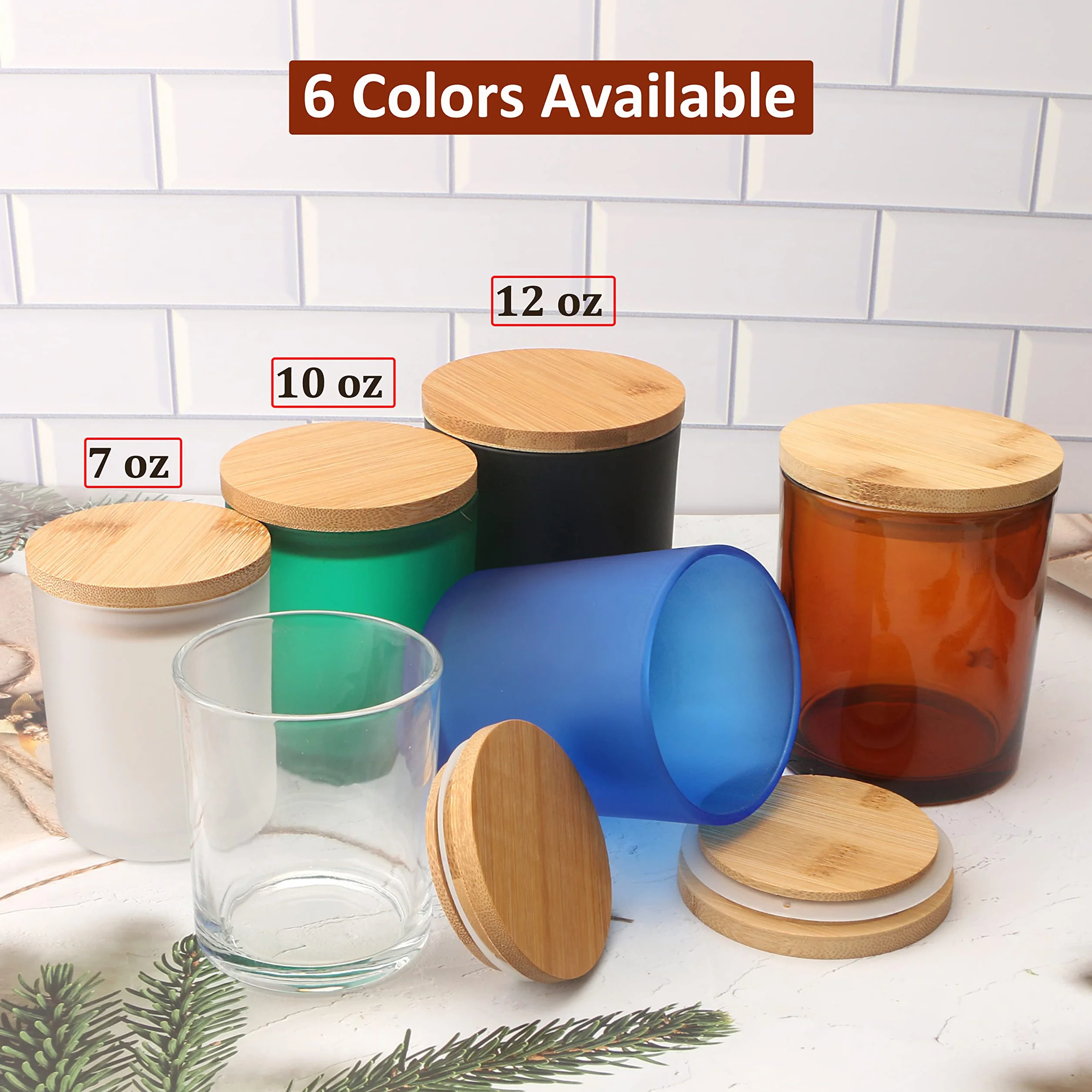 12 barattoli per candele in vetro trasparente 355 ml con coperchio contenitori spezie