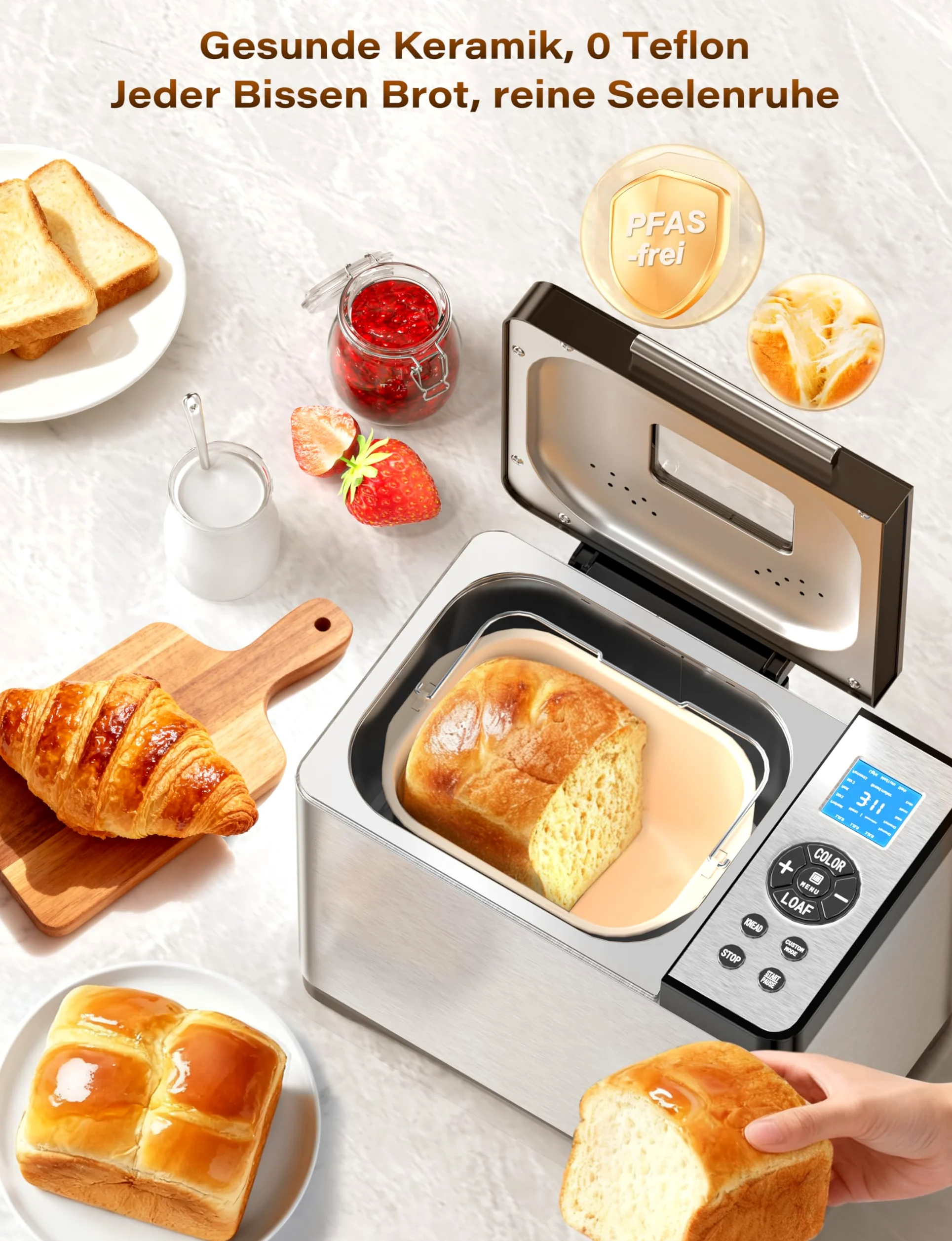 Macchina per il pane in acciaio inox con stampo sano in ceramica