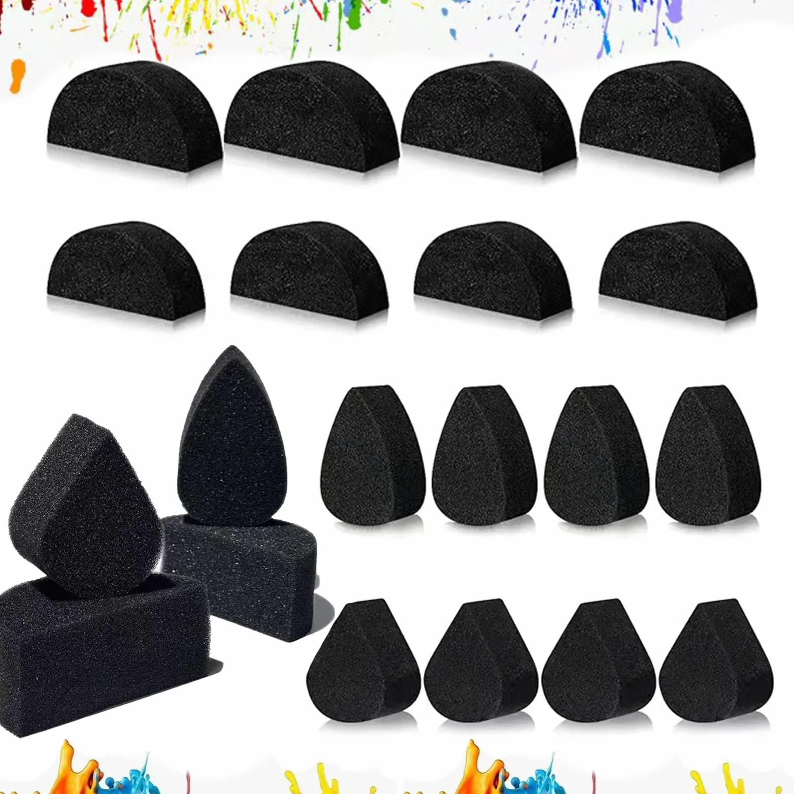 Spugne per Pittura,20Pcs Spugne per Pittura di Faccia in Vari Forme,Ideale per Bambini, Adulti e Artisti