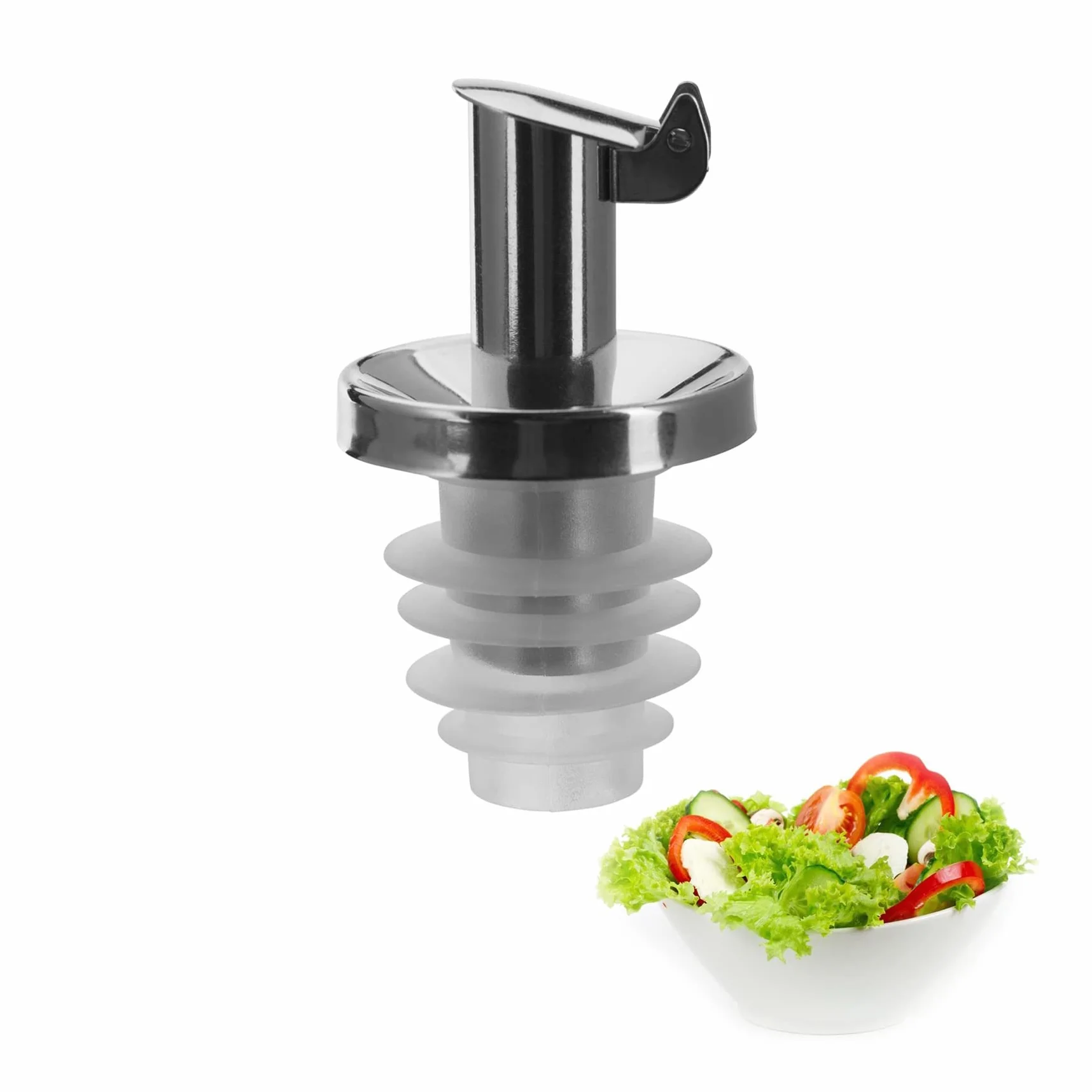 Westmark Beccuccio per Bottiglie di Olio e Aceto, Acciaio Inossidabile, Tappo in Silicone
