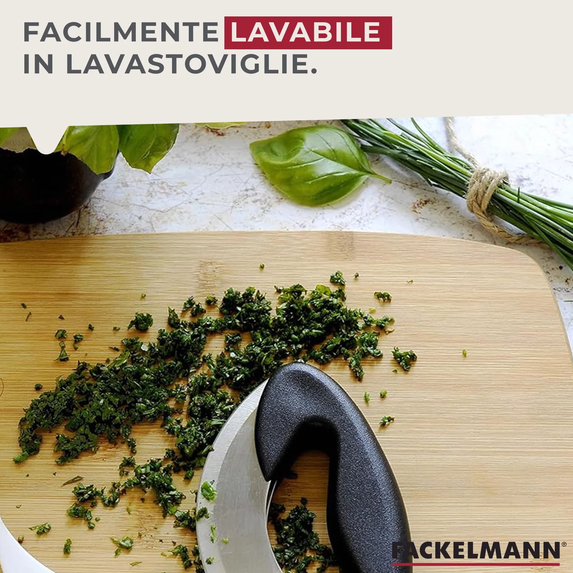 Fackelmann Mezzaluna a Doppia Lama, Acciaio