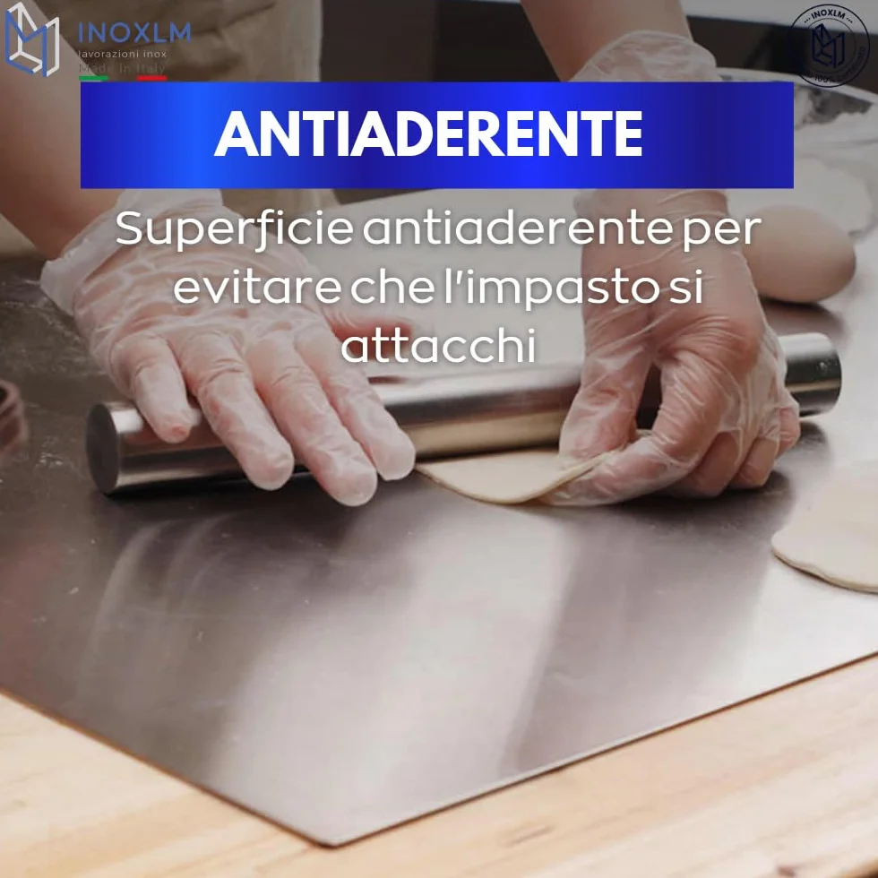 INOXLM Spianatoia in Acciaio Inox 40x50 Piega 2 cm