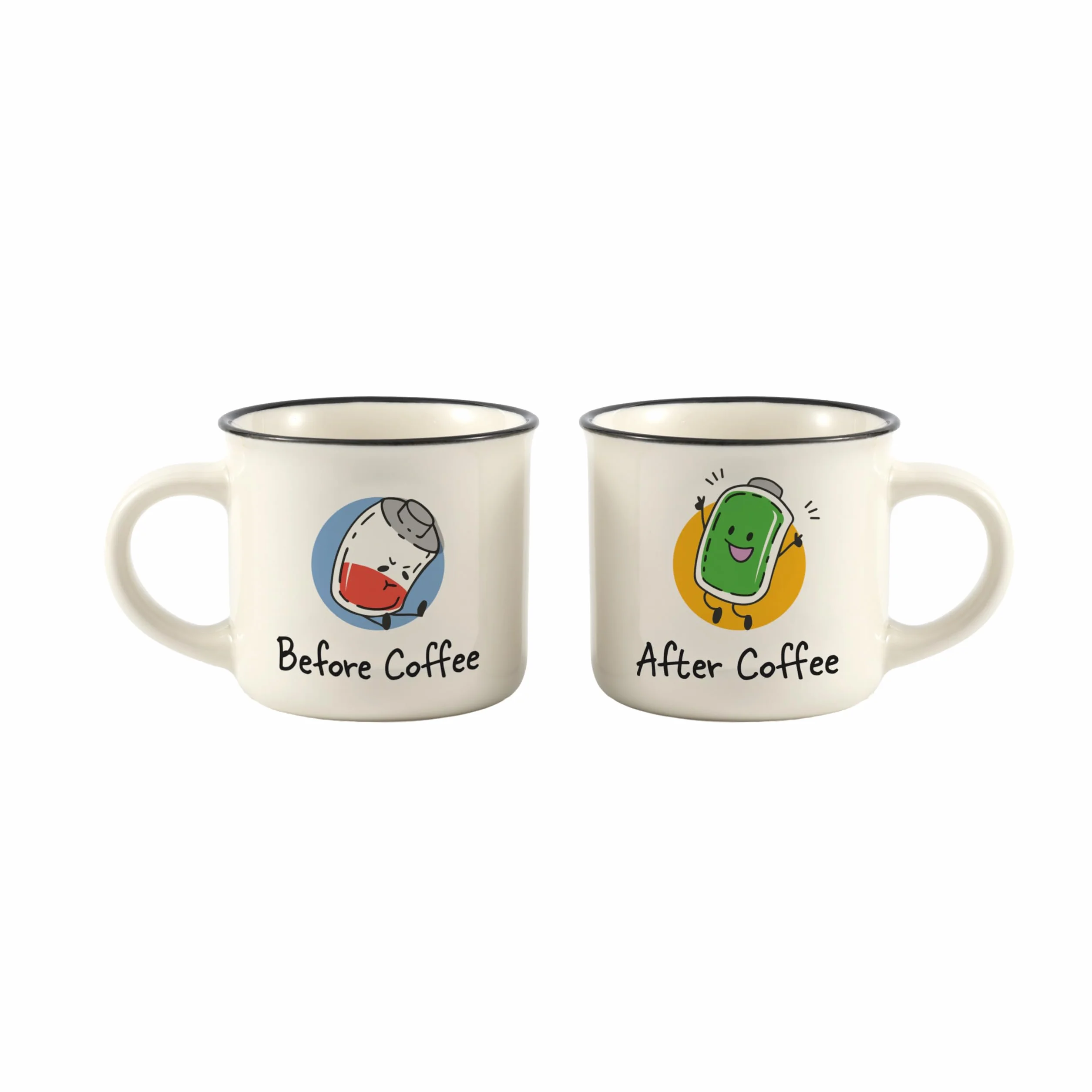 I-TOTAL Matchy Duo Set 2 Tazzine da Caffè in Ceramica 90 ml Tazze Espresso Design Originale Idea Regalo