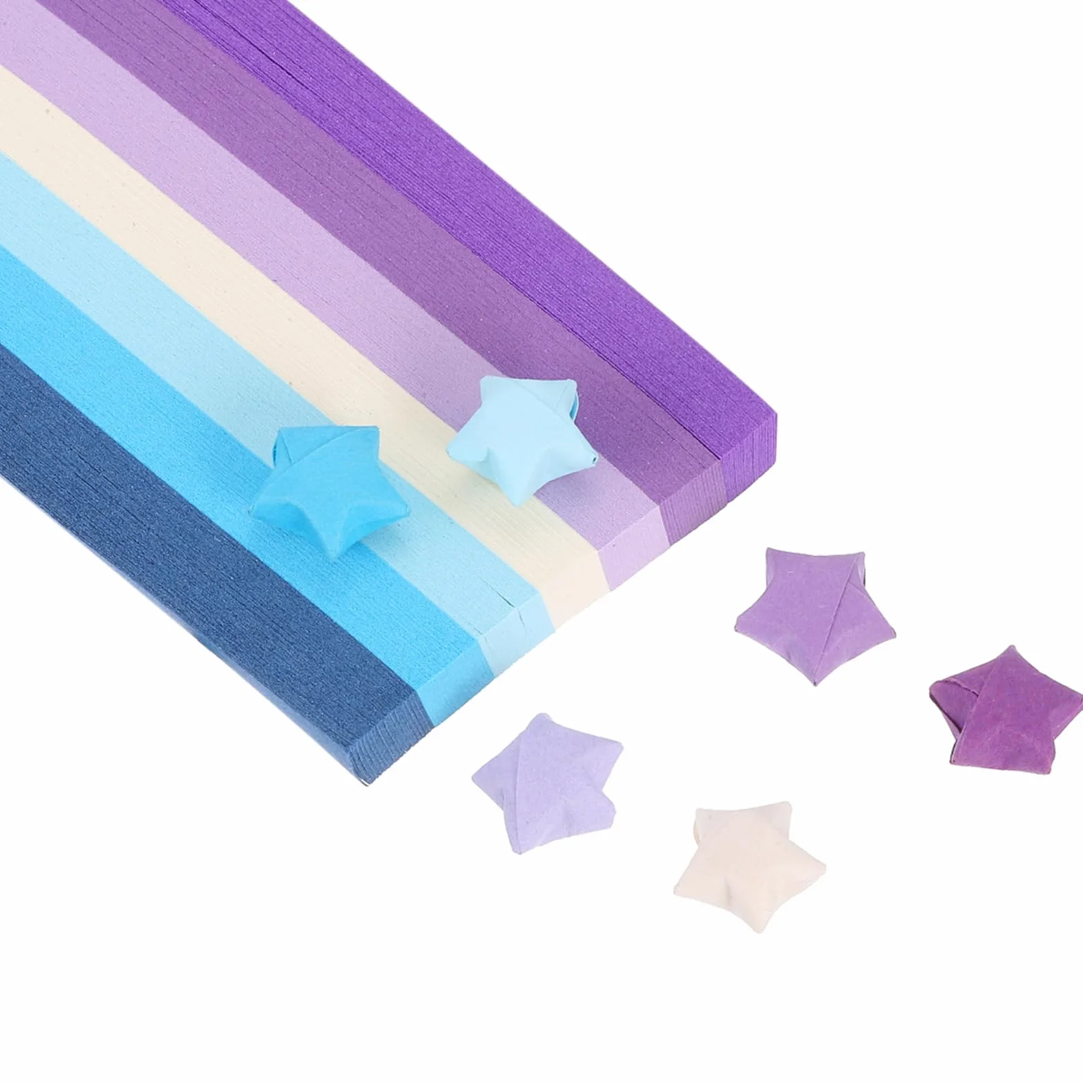 PATIKIL 1080 Fogli Carta Origami Strisce Stelle Blu-Viola 8.6x1/2 Pollice Decorazione
