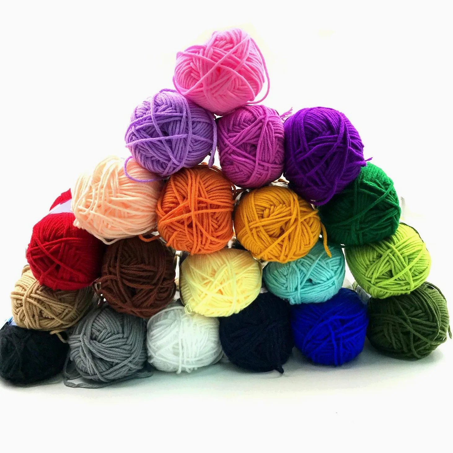 JZK 20 Multicolore 50g Super Morbido Filato di Lana di Cotone, matassine gomitoli Cotone per Uncinetto e Maglia per Indumenti Bambini amigurumi Cappello Sciarpa
