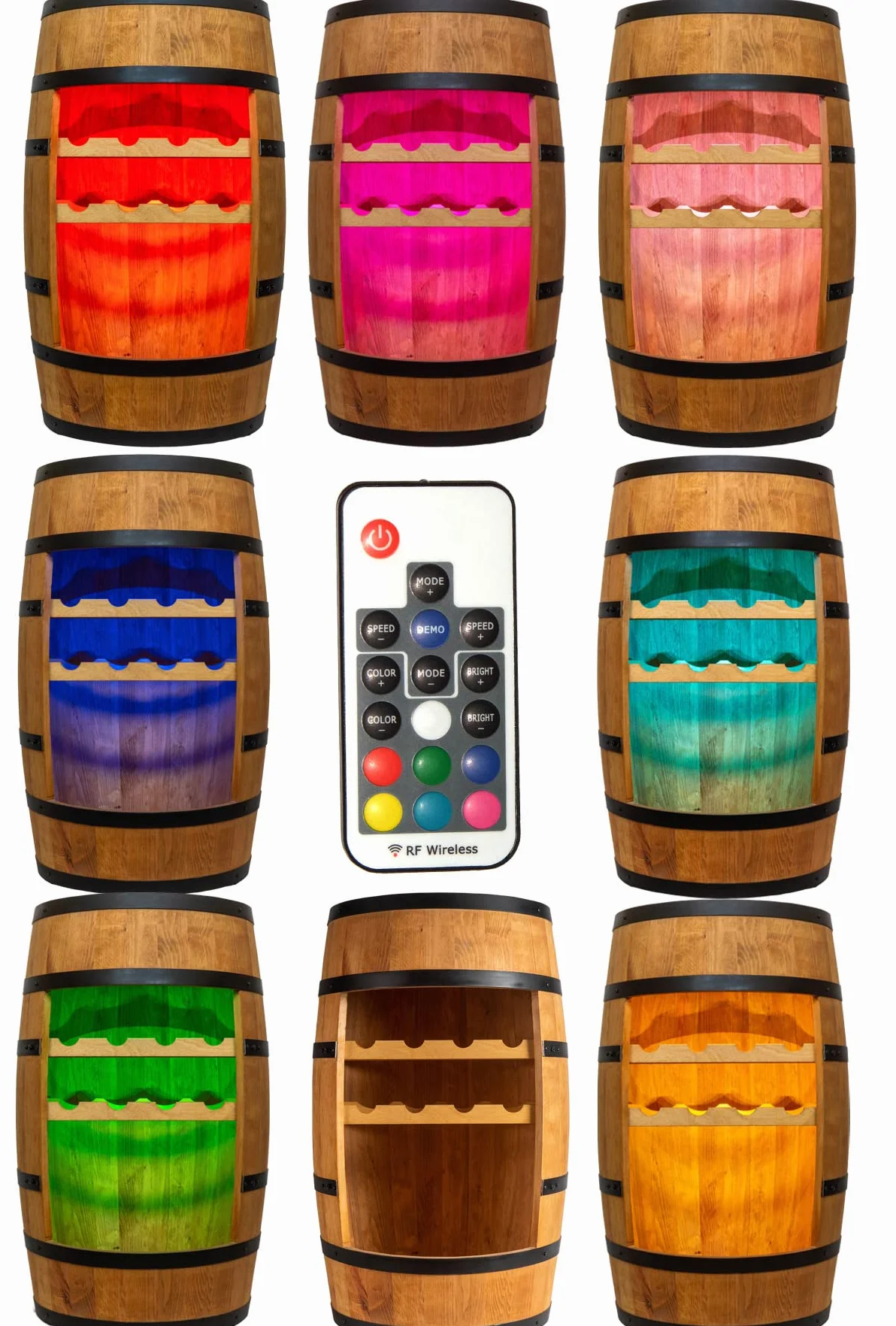 Scaffale per vino in legno – Mini bar – Armadietto per vino uomo e donna – Armadietto da bar con luci a LED – 80 cm di altezza – decorazione retrò scaffale per bar di casa mobili in legno di rovere