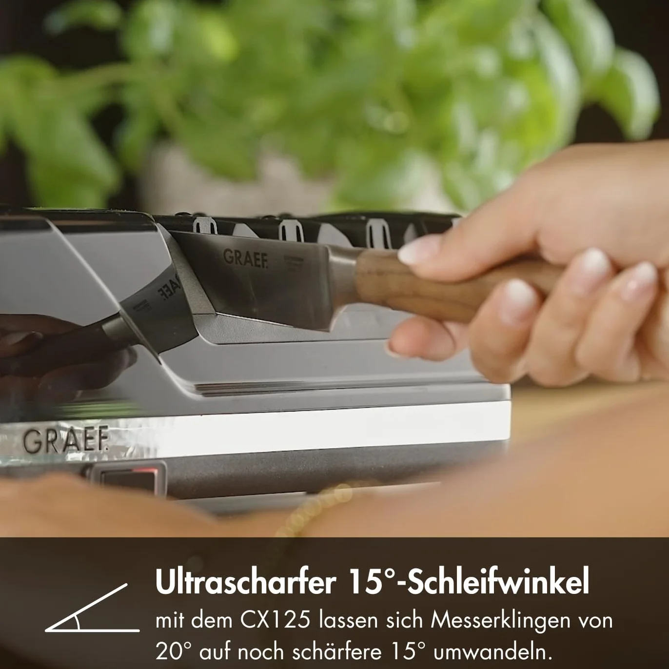 GRAEF CX125 Affilalame elettrico 3 livelli angolo 15° nero