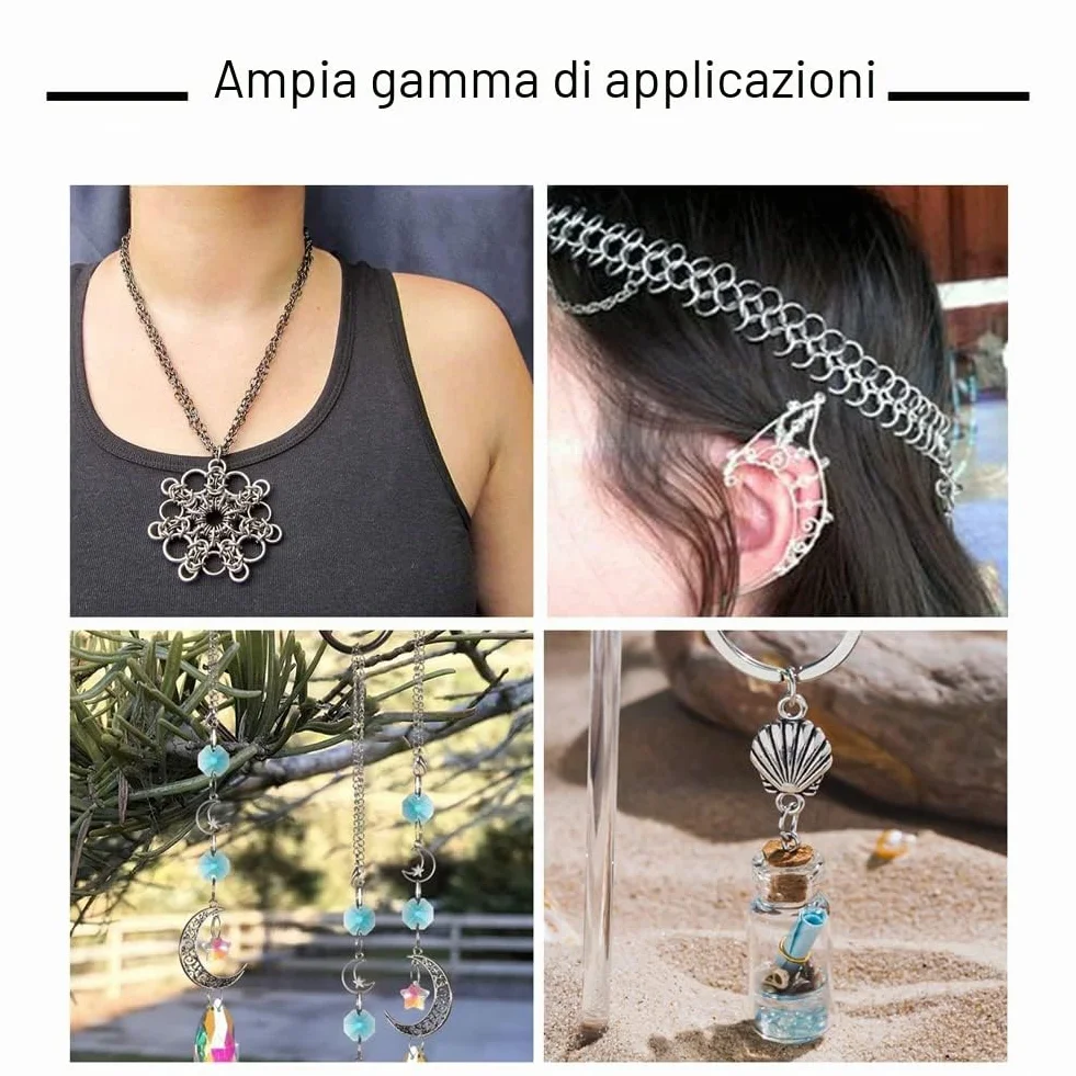 Craftdady, 2000 anelli aperti in acciaio inossidabile, 8 mm rotondi, 1 mm di spessore, piccoli connettori per la creazione di gioielli