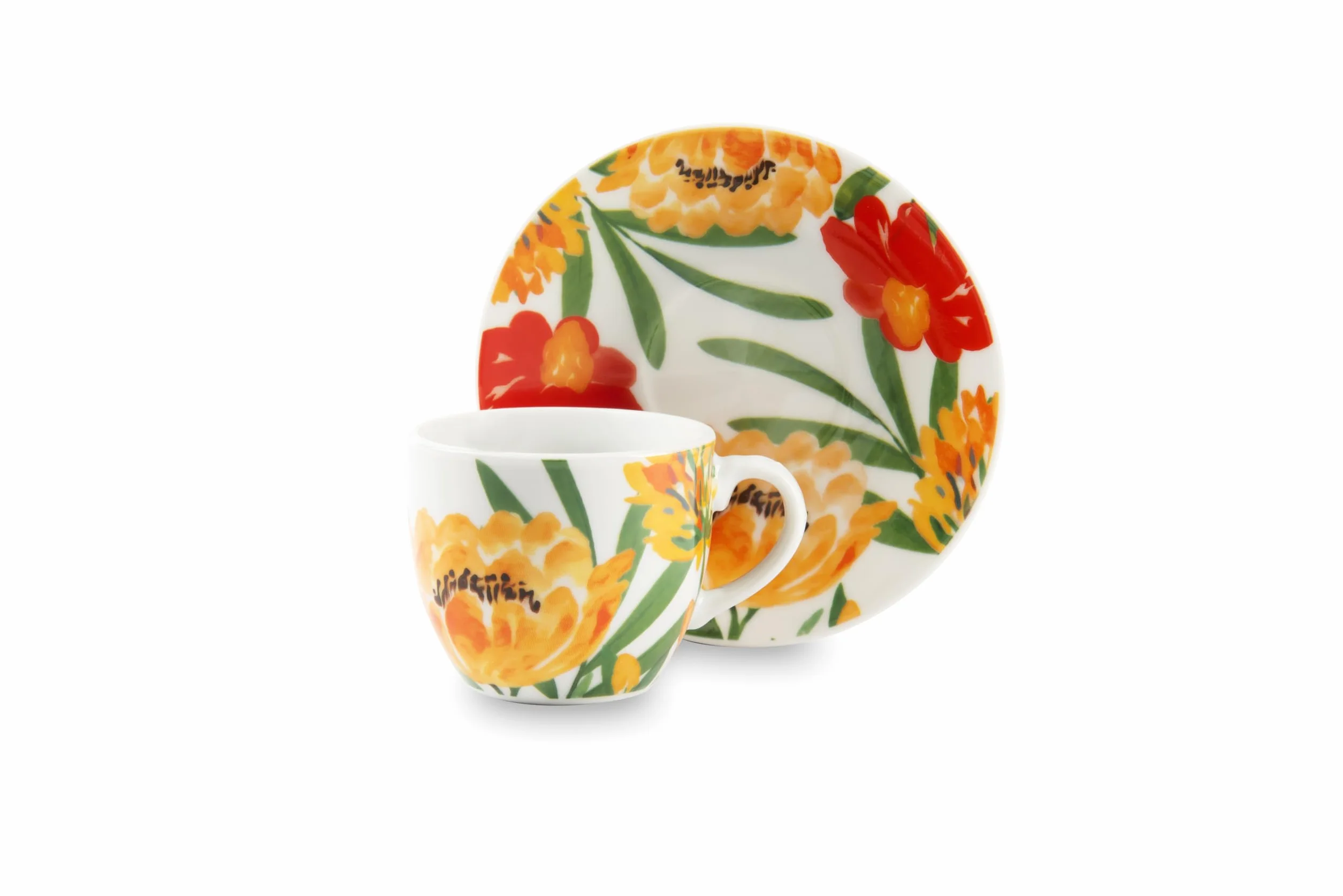 Excelsa Blooming Set 6 Tazzine da Caffè Porcellana 70 ml Multicolore