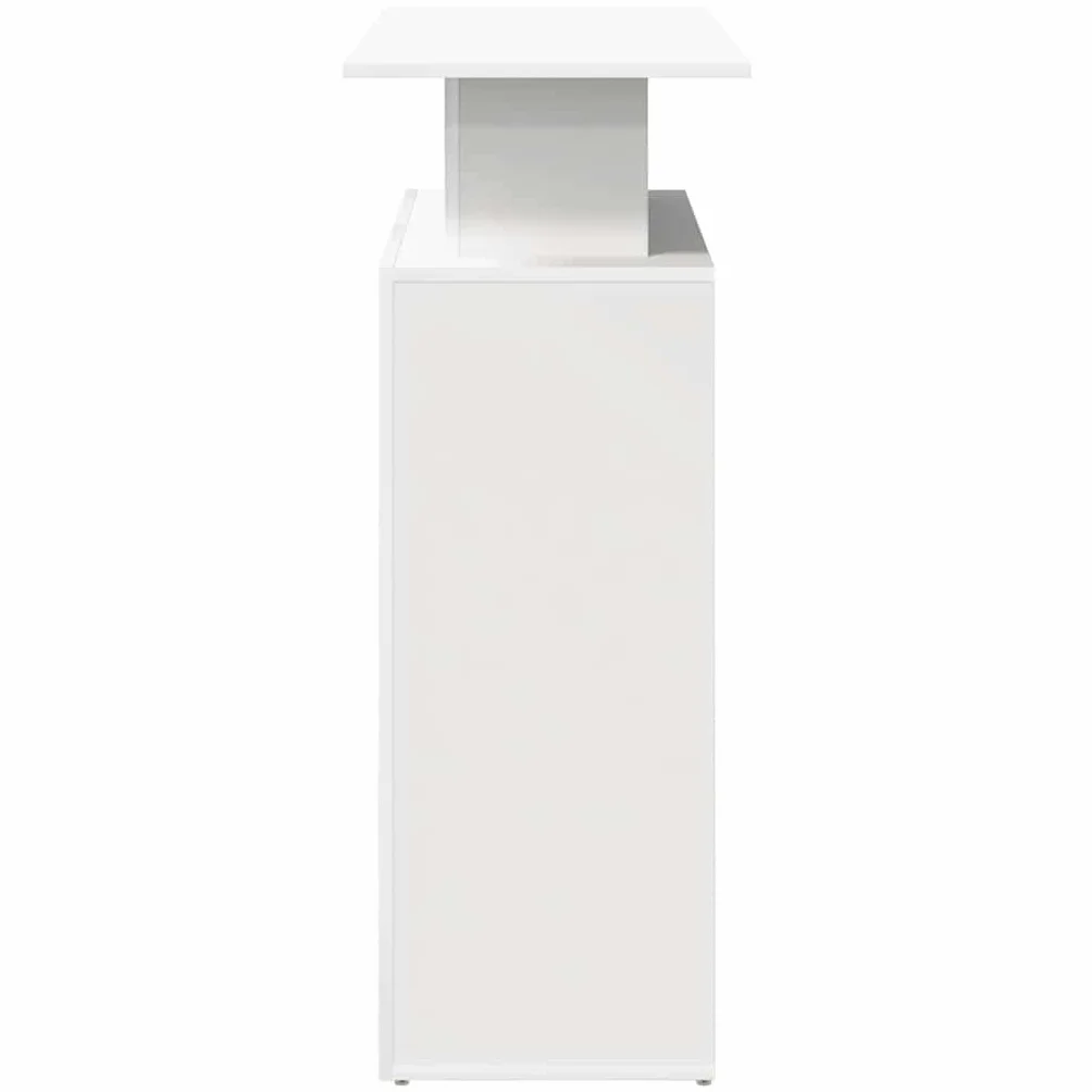 Bancone per ricevimento, in legno bianco, 100 x 40 x 104 cm, con ripiano, bancone da ufficio per sala reception, postazione di lavoro per ufficio e home office