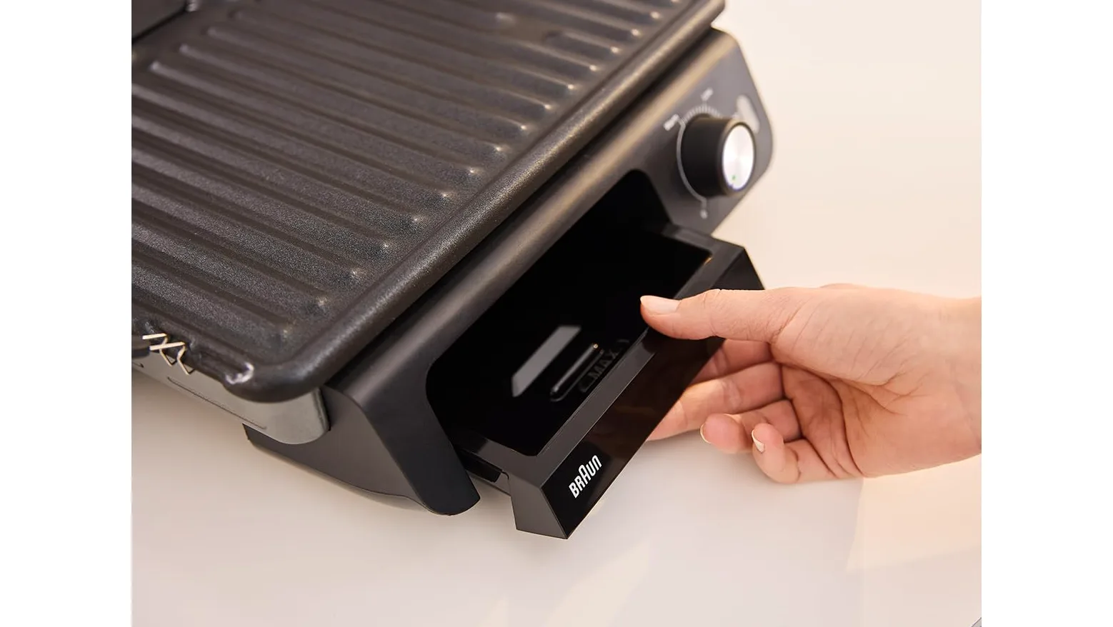 Braun MultiGrill CG5033IGY Bistecchiera Elettrica, Griglia a contatto con manopola, regolazione temperatura, 3 Posizioni di Cottura, Piastre Removibili e Lavabili, piastra aperta 30x22cm, 2000W, Nero