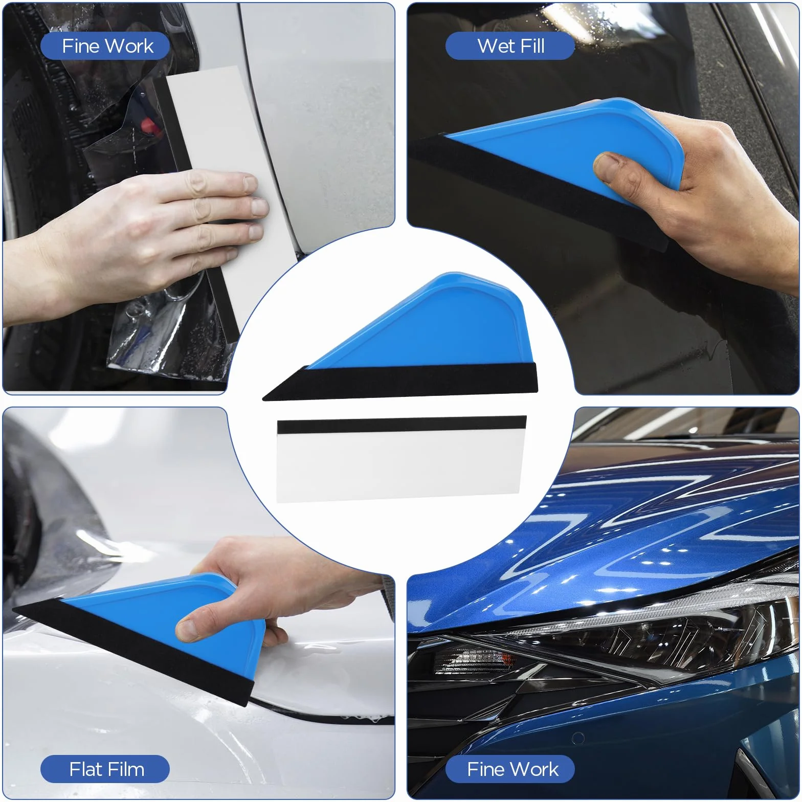 AiQInu Kit 7 Pcs Attrezzi Installazione Pellicole per Vetri Auto con Taglierino e Spatole