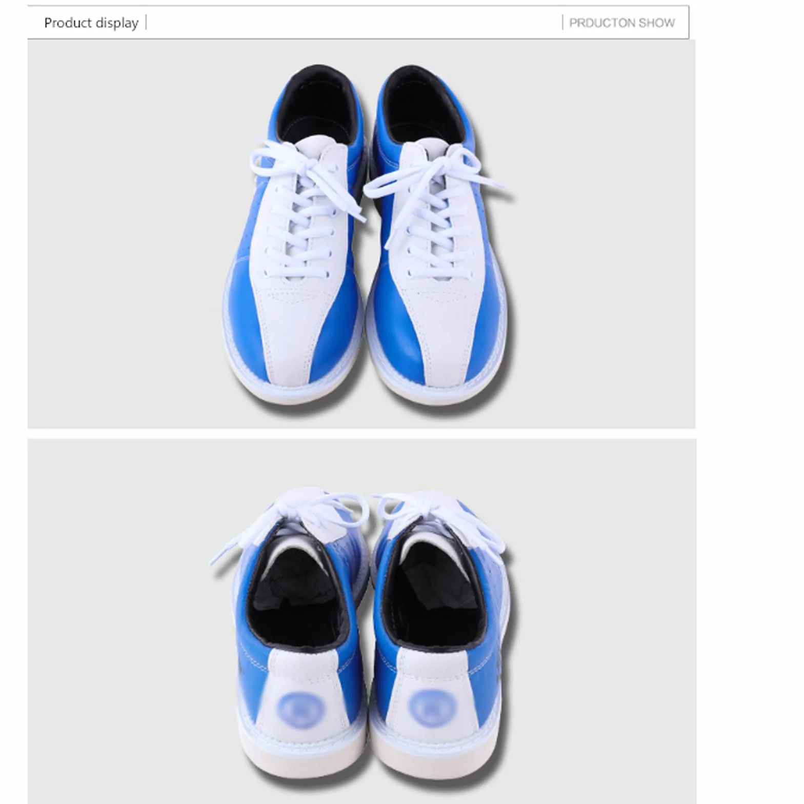 Scarpe da Bowling Unisex Adulto in Pelle Traspirante Blu Taglie 29-53