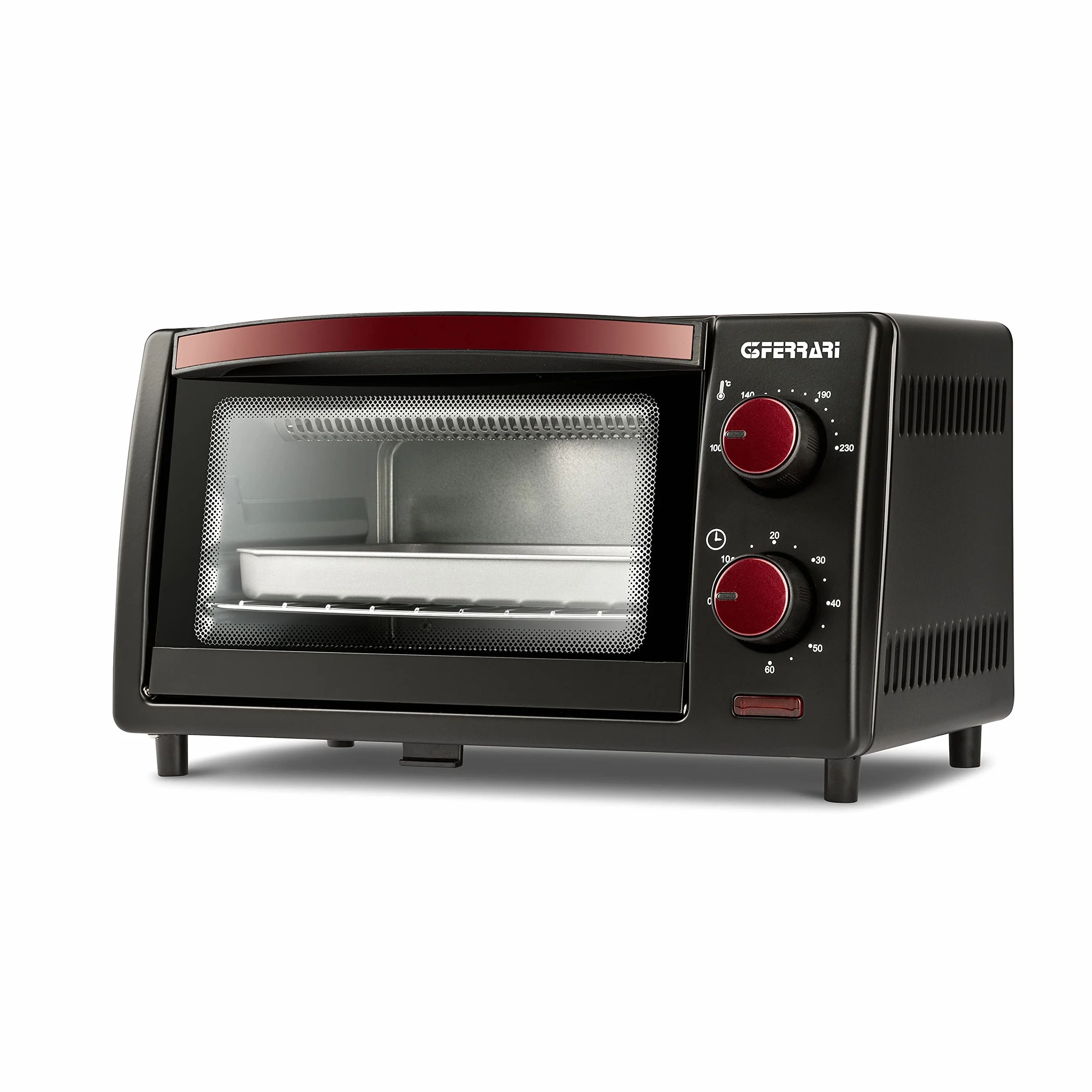 G3 Ferrari Il Moro 10 Fornetto elettrico 10L 800W 60 min Timer 100-230°C Griglia INOX Rosso Nero