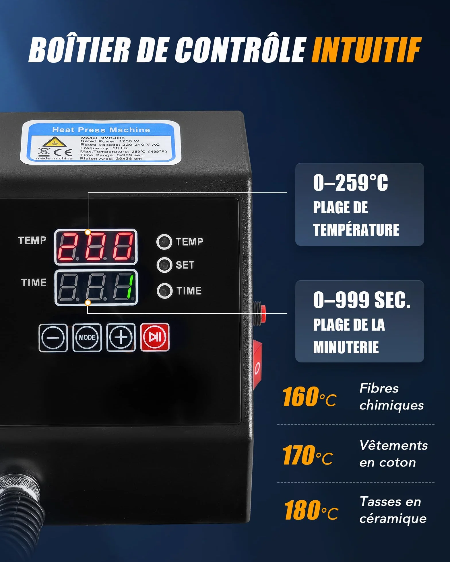 CREWORKS 30x38cm Termopressa 8 in 1 1250W Professionale Macchina per Sublimazione