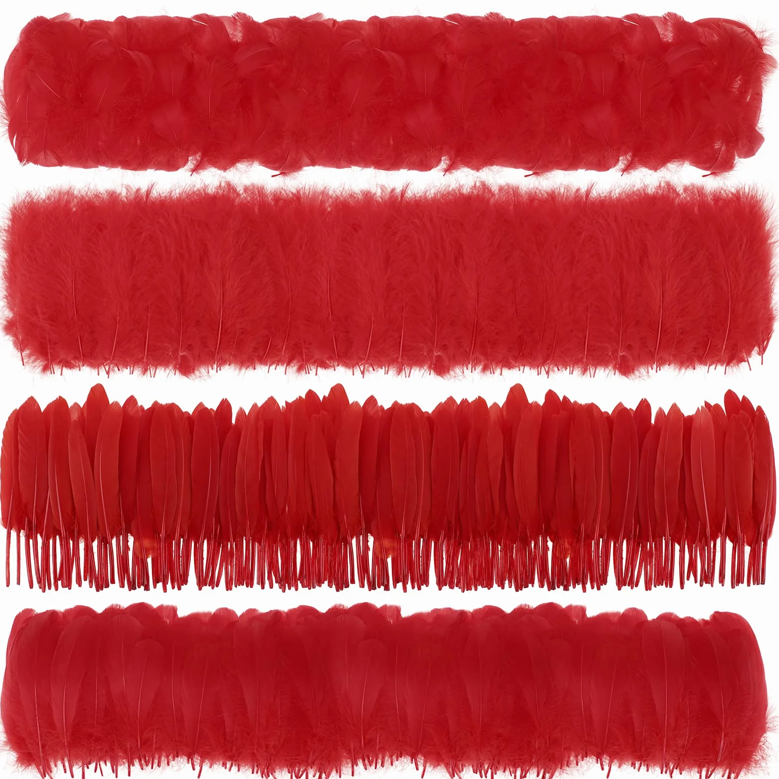 Piume Decorative Naturali 400 Pezzi 7-15cm Rosso per Acchiappasogni Decorazioni