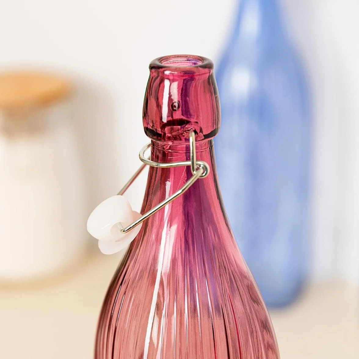 Bottiglia GASEOSA 1L Quadrata Rosa VIBA QD