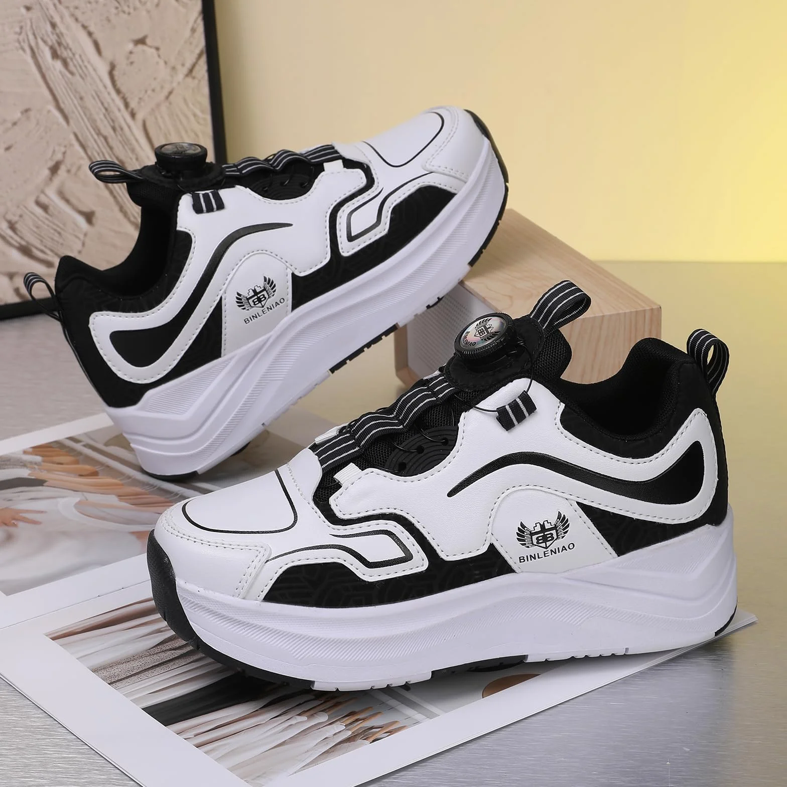 Scarpe con Rotelle Bambino Bambina 2 in 1 Sneakers Sportive con Ruote Retrattili, Doppia Ruota 32-40 EU
