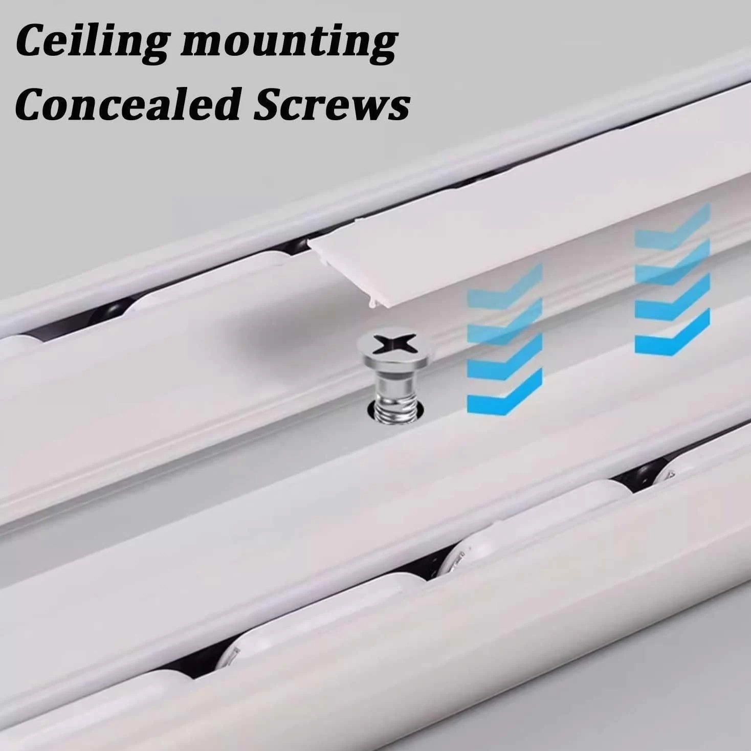 Doppio binario per tende montato a soffitto, silenzioso, sistema di binario per tenda per privacy e funzionamento senza interruzioni in spazi aperti (300 cm)