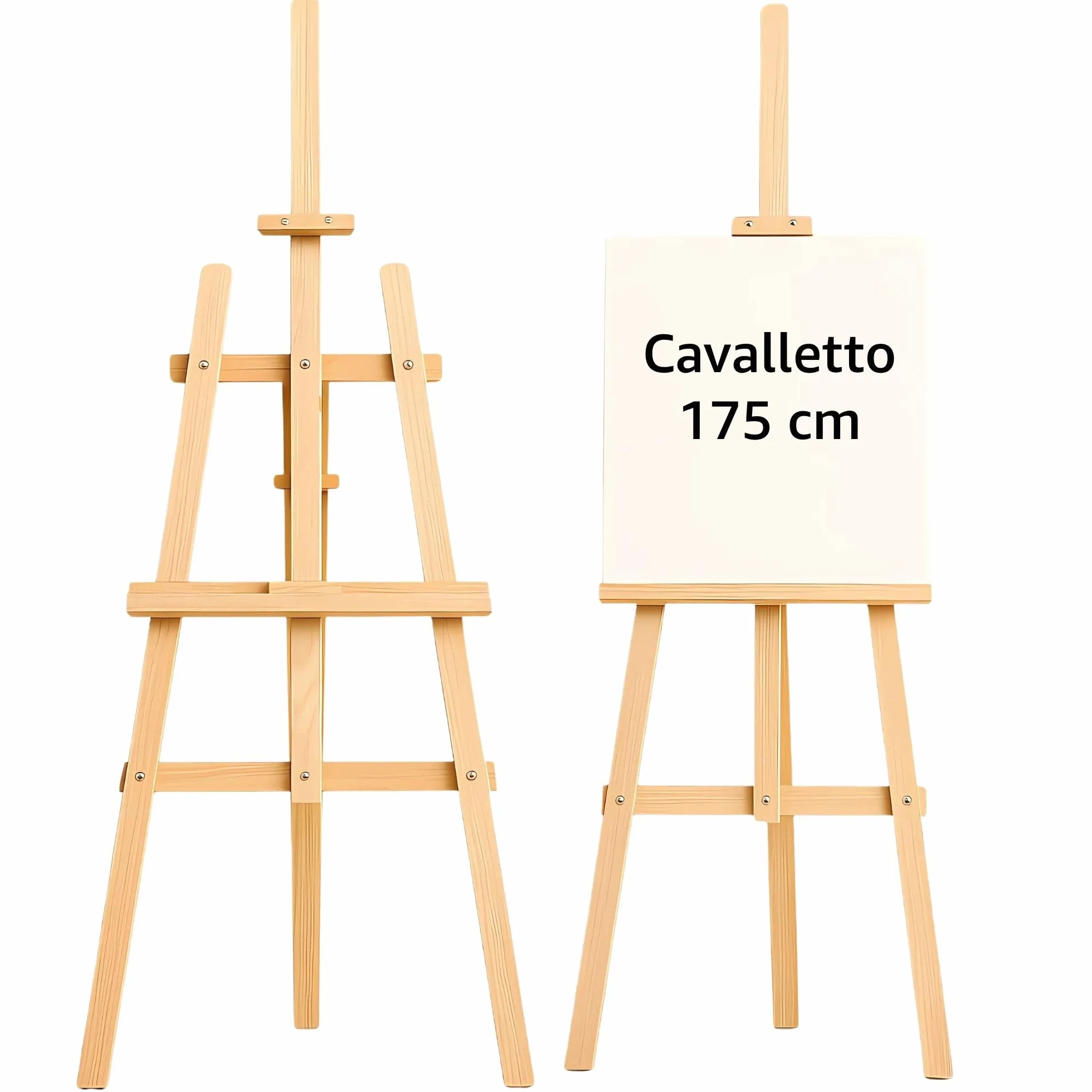 Cavalletto pittura in legno 175 cm pieghevole regolabile in altezza per artisti