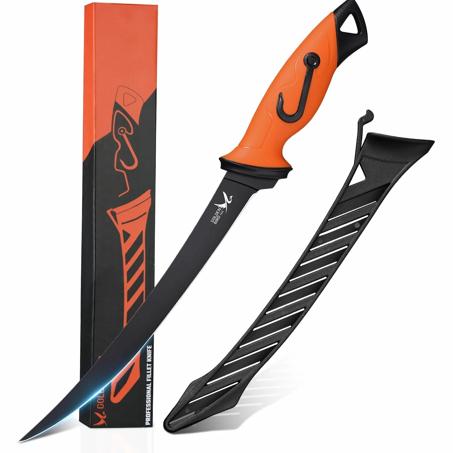 Golden Bird coltello per sfilettare pesce 24 cm 5Cr15mov coltello sfilettare pesce affilato a codolo intero coltello giapponese professionale con fodero