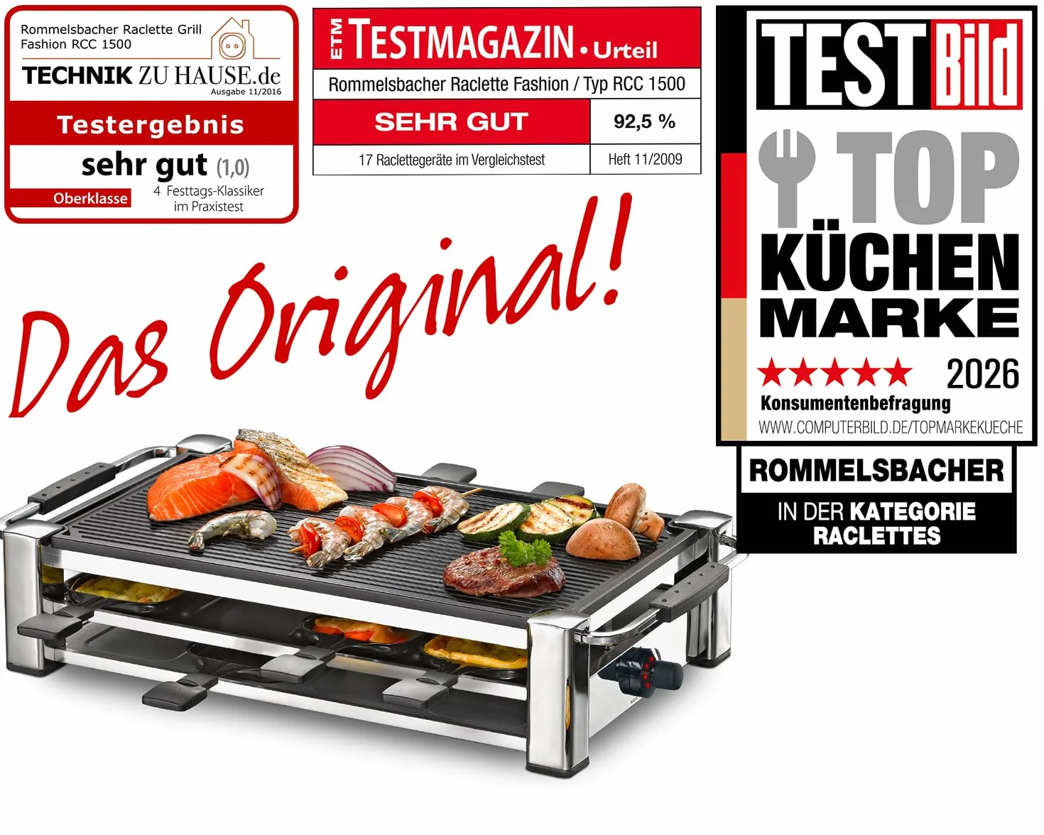 Rommelsbacher RCC 1500 raclette 1500 W Chrome
