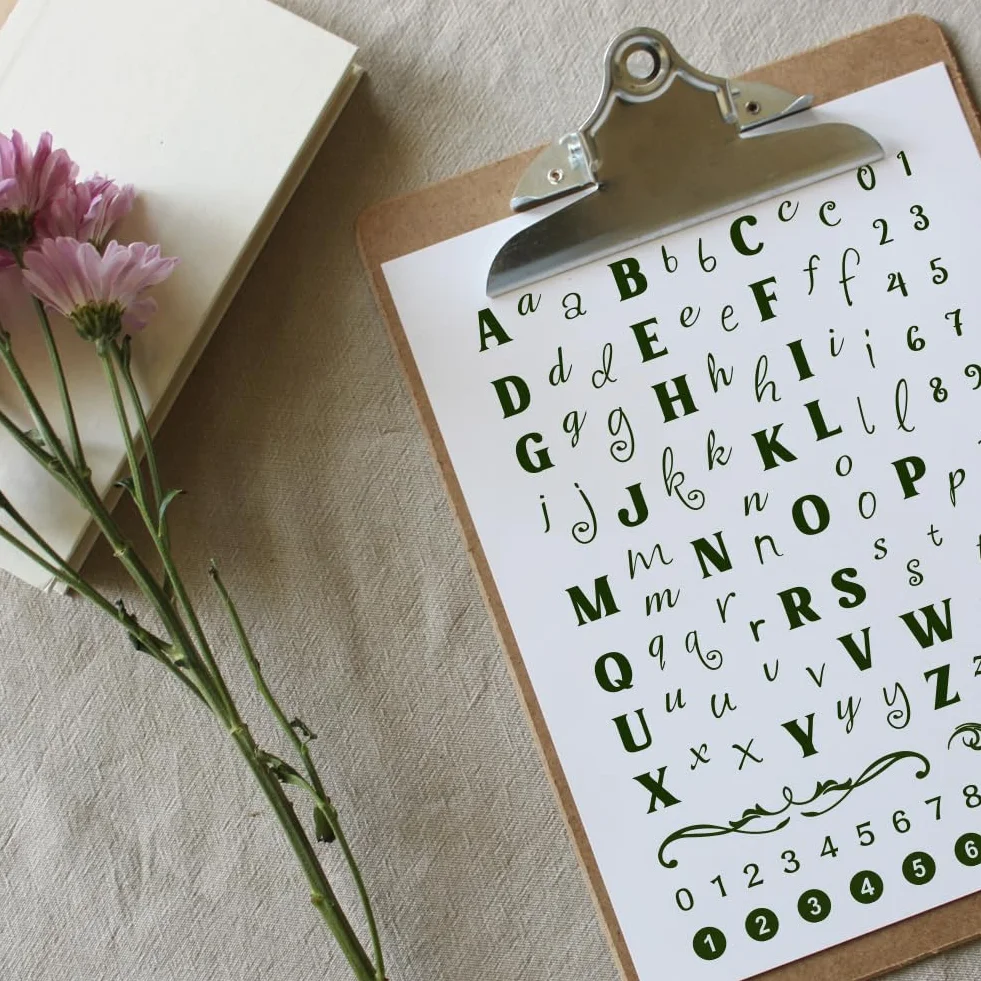 PH PandaHall 26 timbro Trasparente con Lettera Dell'Alfabeto, Timbro In Silicone con Numeri, Lettera Maiuscola e Minuscola, Timbro In Gomma per La Realizzazione di Cartoline, Scrapbooking