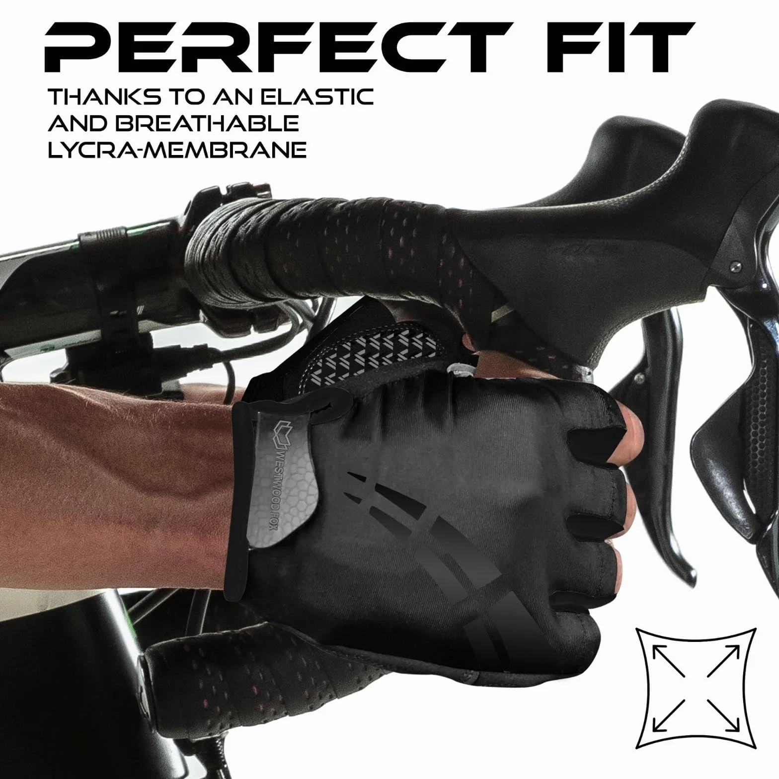 WESTWOOD FOX Guanti da ciclismo Unisex Imbottitura Gel Antiscivolo Traspiranti Assorbimento Urti Estivi Mountain Bike