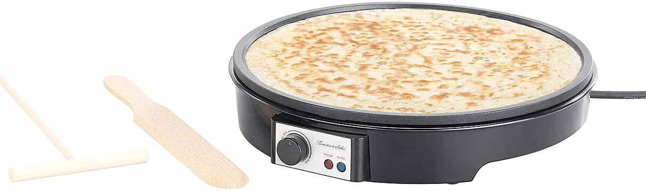 Rosenstein & Söhne Crepe Maker XL Elettrico con Regolatore di Temperatura e Rivestimento Antiaderente