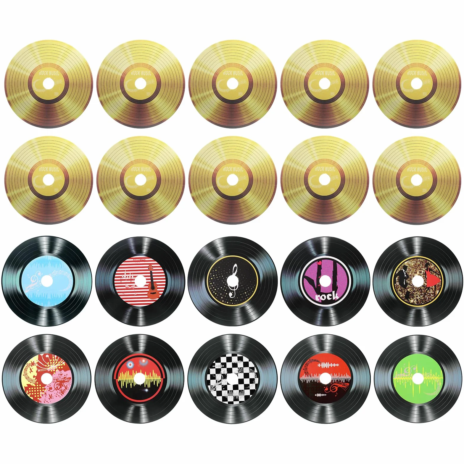 QUARKZMAN 5.5 Pollici Vinile Vuoto 11 Design Finti CD Album Cover Decorazioni Rock And Roll Casa Ristorante Nero Oro