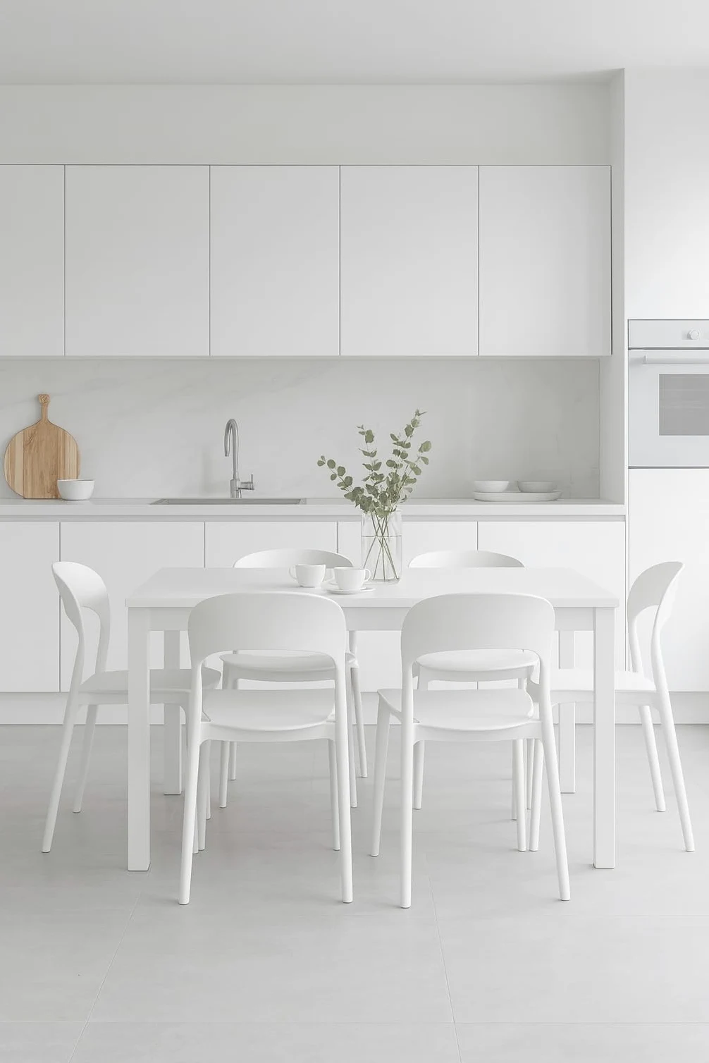 eacommerce | Sedia impilabile da cucina | Polipropilene 40x39x78 cm | Leggera, facile da pulire, design ergonomico | Adatta per interni ed esterni, resistente e versatile (Set 4 Sedie, Bianco)