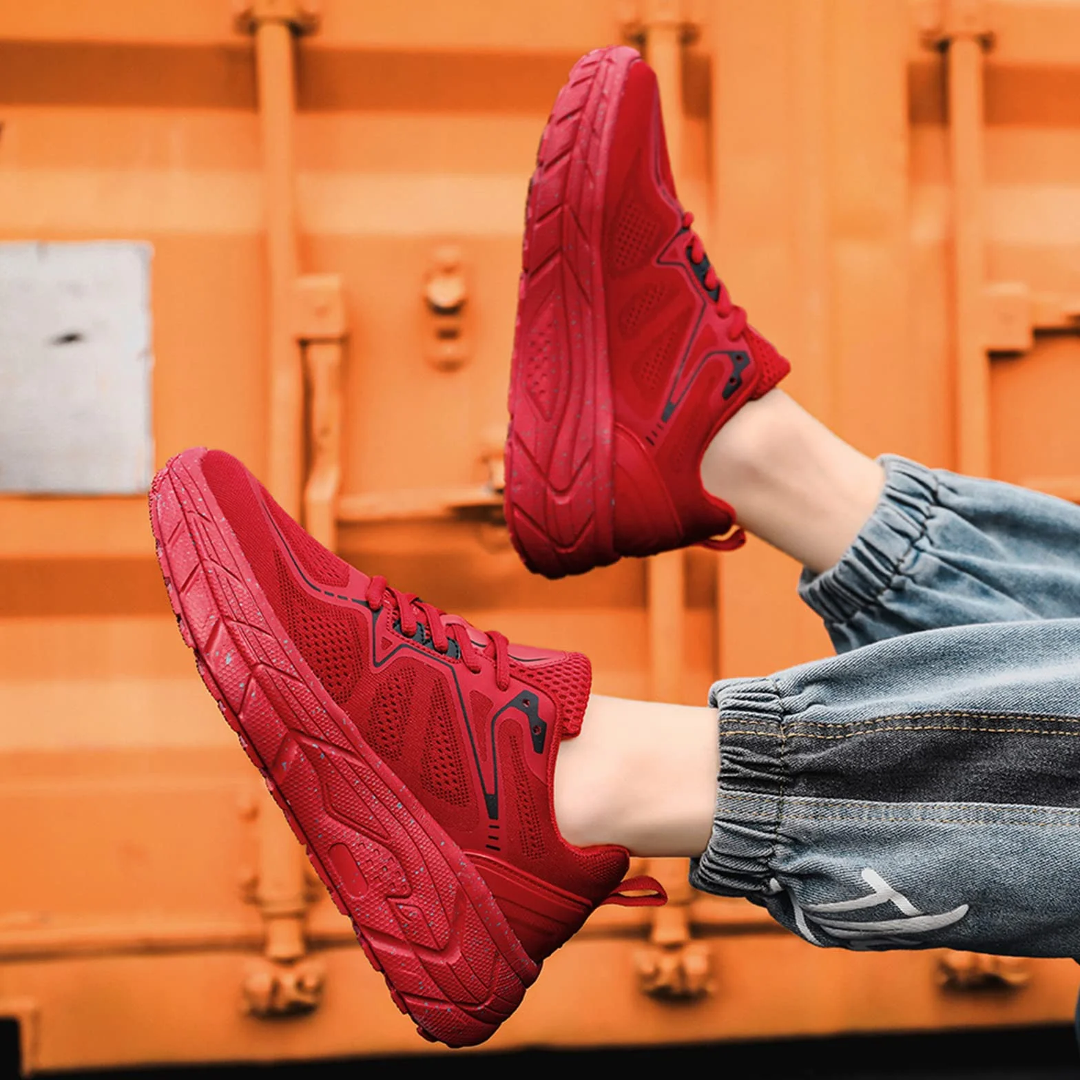 JiuQing Scarpe da Corsa Uomo Ginnastica Casual Rete Sportive Leggere Antiscivolo