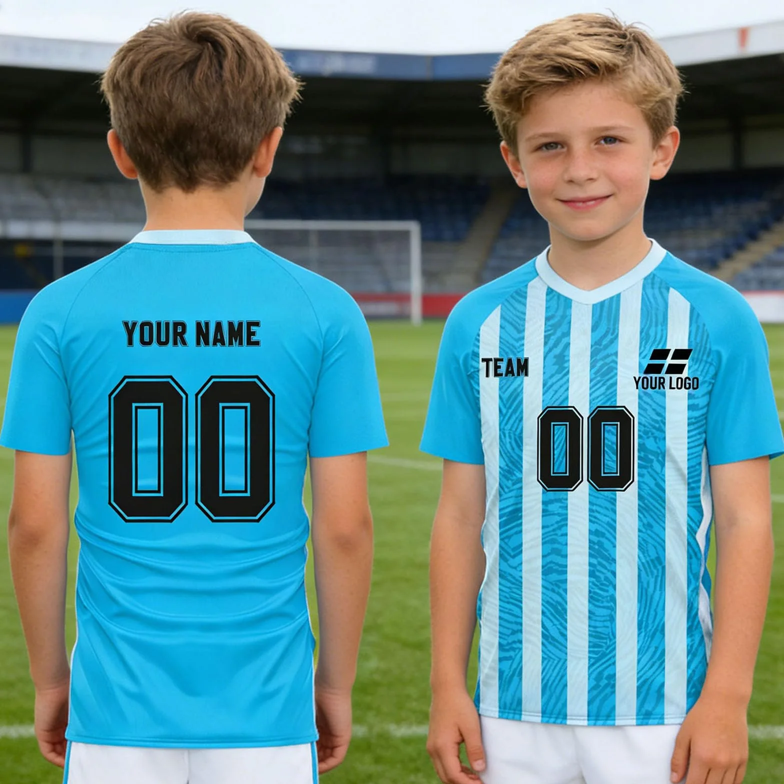Generico Magliette da Calcio Personalizzabili, Maglie da Calcio Personalizzate per Adulti e Bambini con Numero Nome Team Logo, Regali Personalizzati
