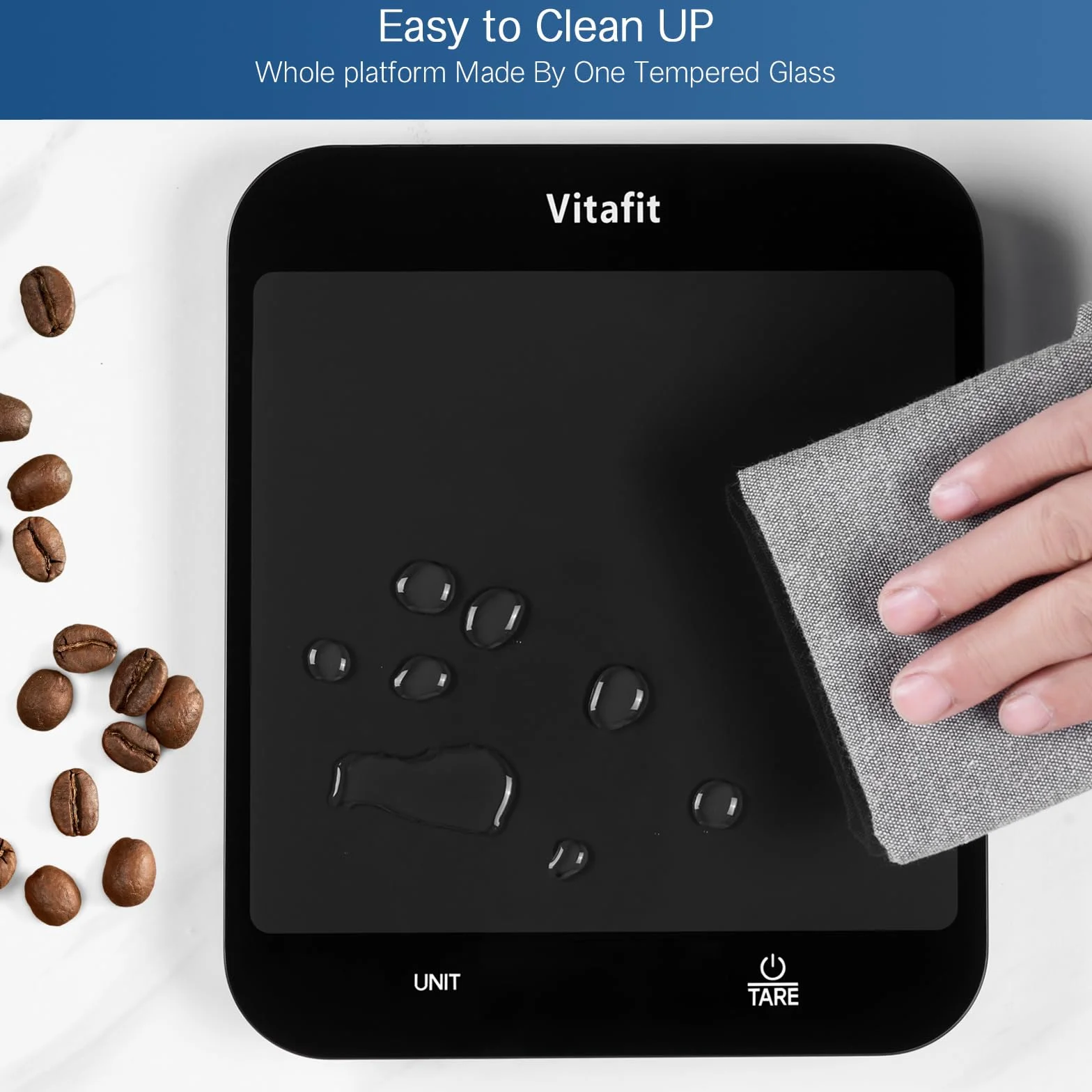 Bilancia Cucina Digitale Vitafit 15kg Precisione 1g 215x180mm Nera