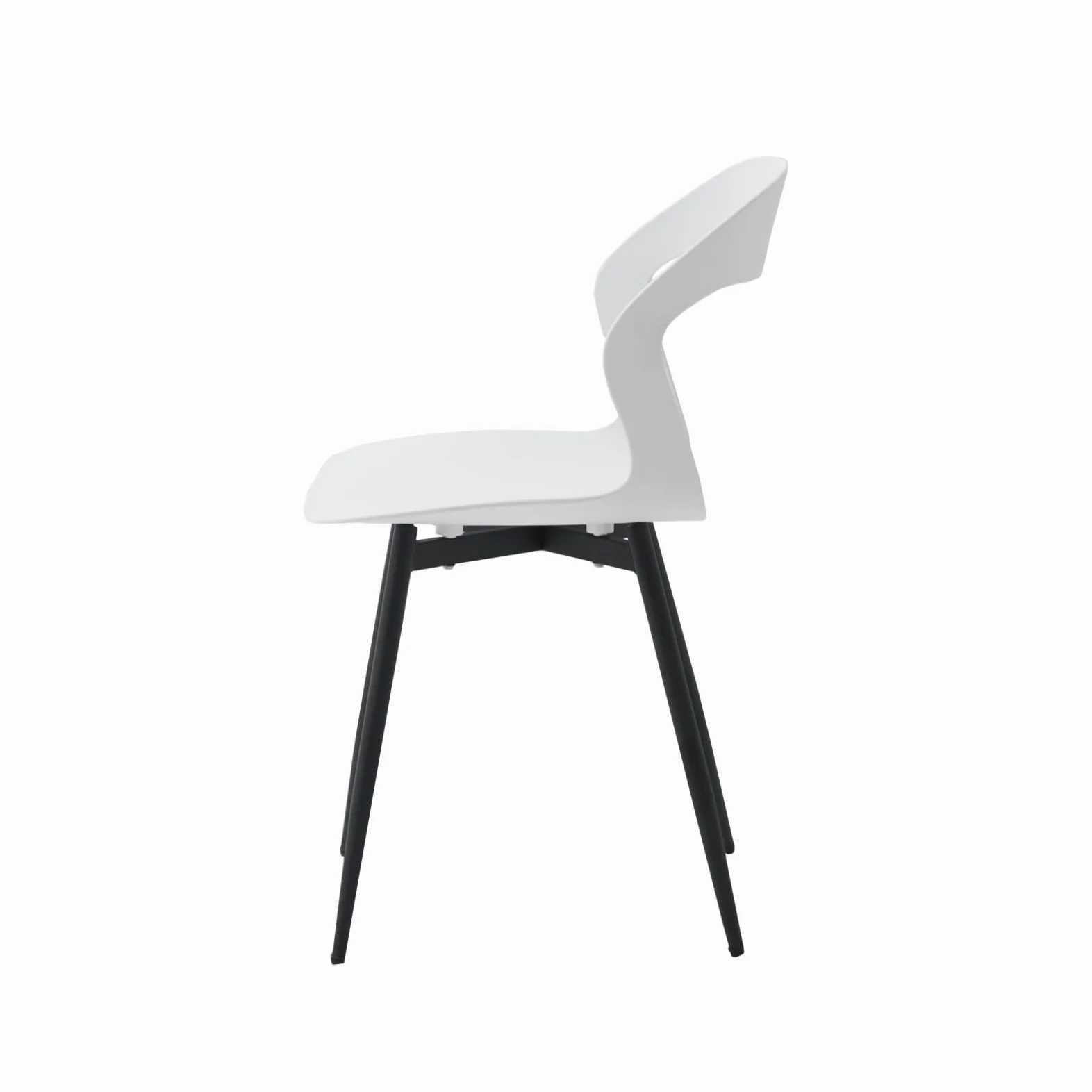 Set di 6 Sedie da Pranzo Moderno, Sedie da Cucina, con Gambe in Metallo Sedia e Grande Design Dello Schienale Cavo, Adatto Per Soggiorno e Sala da Pranzo - Bianco + Nero