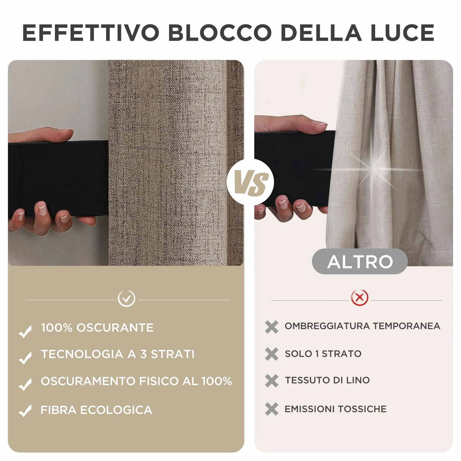 Joydeco 100% Tende Oscuranti per Interni 2 Pezzi L 140 x A 260 CM, Lino Tende Termiche con Passanti Nascosti per Soggiorno Moderne Cameretta Bambini Camera da Letto Blackout Curtains, Lino