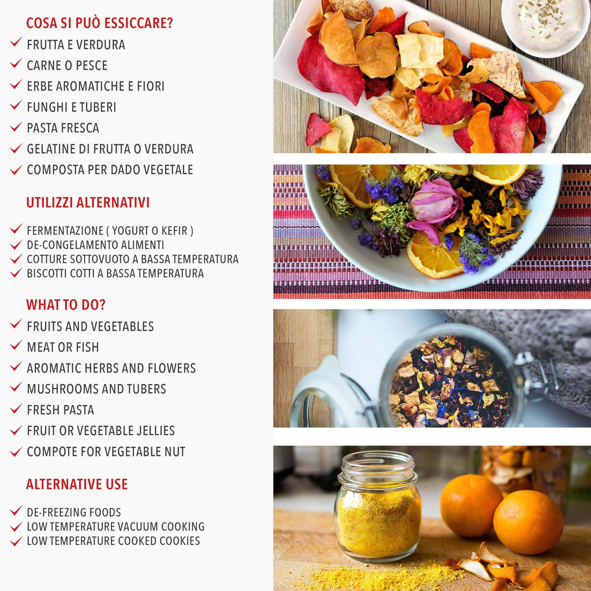 Classe Italy | Essiccatore Alimentare, Consumi Bassi, Senza BPA, GARANZIA 5 ANNI, Essiccatore Funghi, Frutta, Verdura, Carne, Pesce, Frutta secca, 380 W, 23 Litri, Acciaio