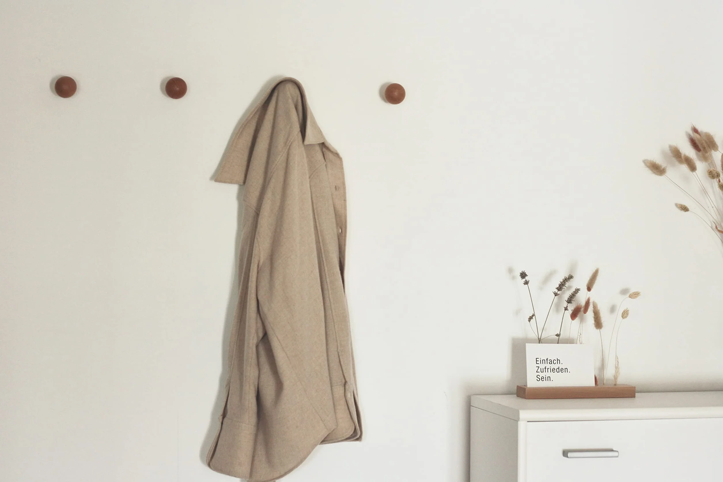 Mushroom Appendiabiti Muro Attaccapanni a Parete Legno Ganci Set di 4 Faggio Moderno Design