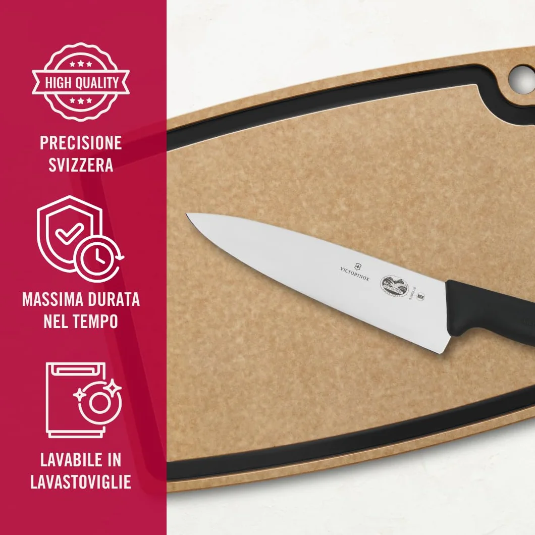 Victorinox Fibrox Coltello da Chef 20 cm Lama Dritta Acciaio Inossidabile Nero