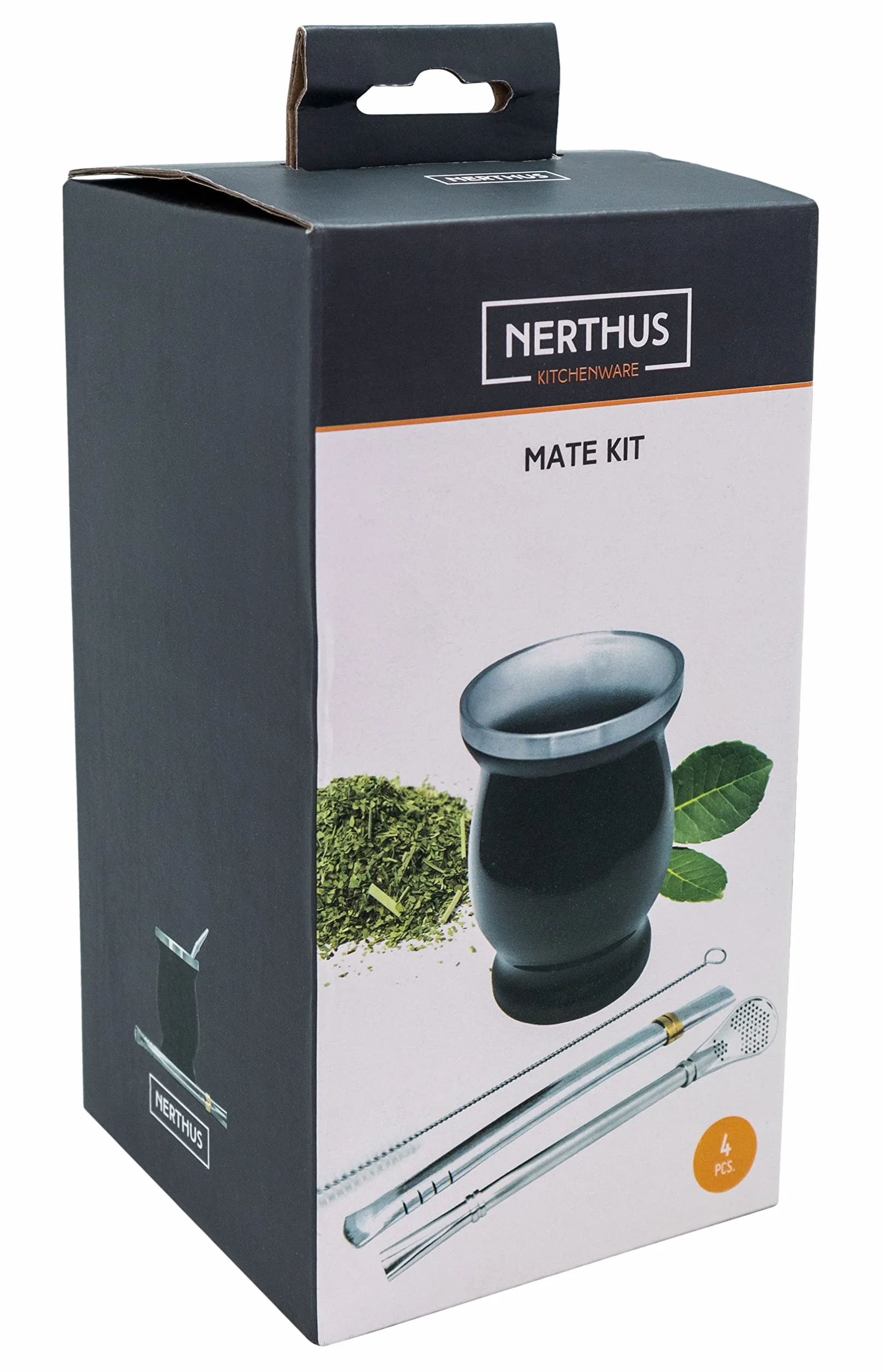 Nerthus FIH 851 kit mate con bicchiere doppia parete e bombillas